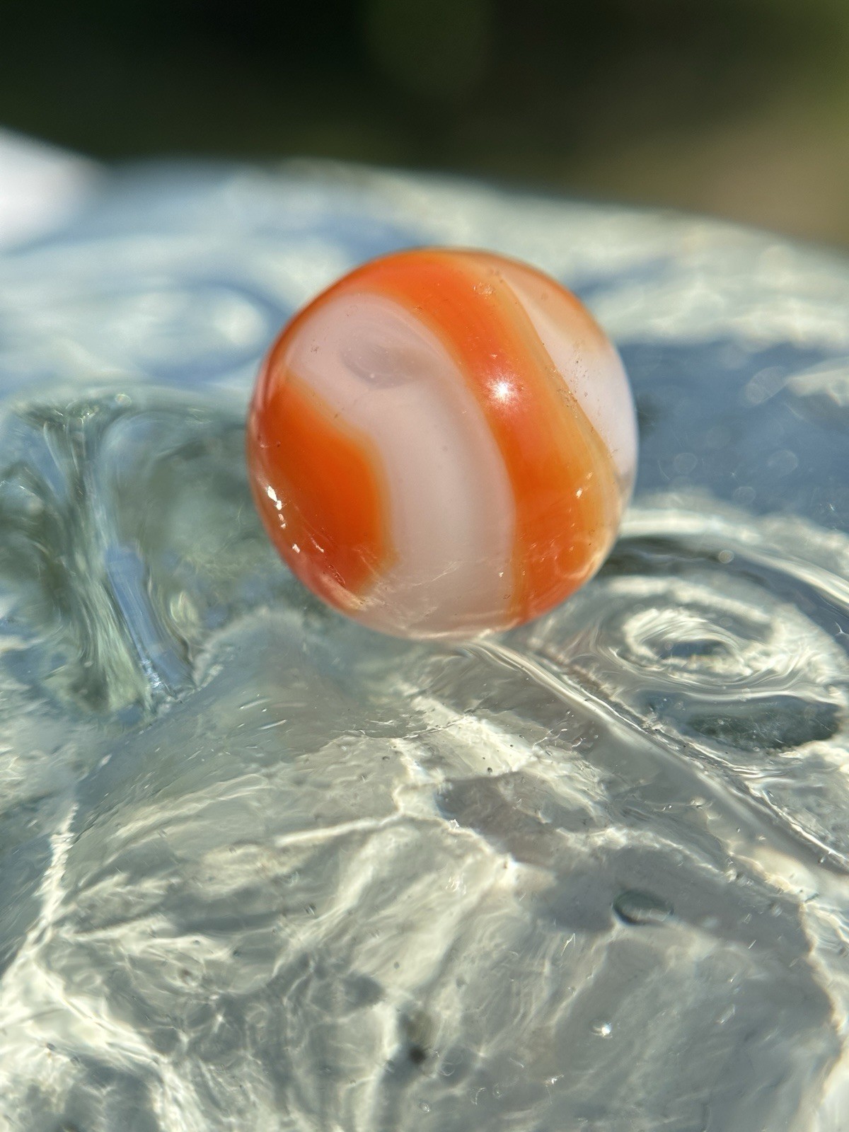 Vtg Alley Agate Sisterville HTF Orange Crush Swirl Lawrence Alley Co .58” Marble