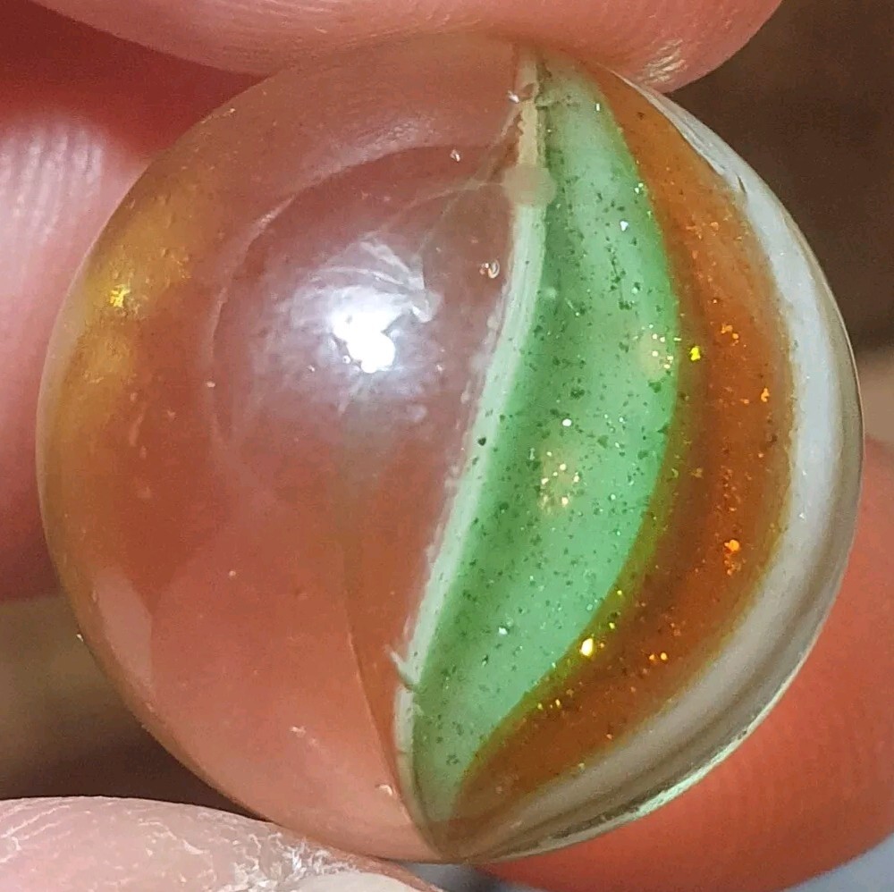 3/4″ Killer European Sparkler Bombarded Aventurine 1950/1960 Vintage Marbles MM