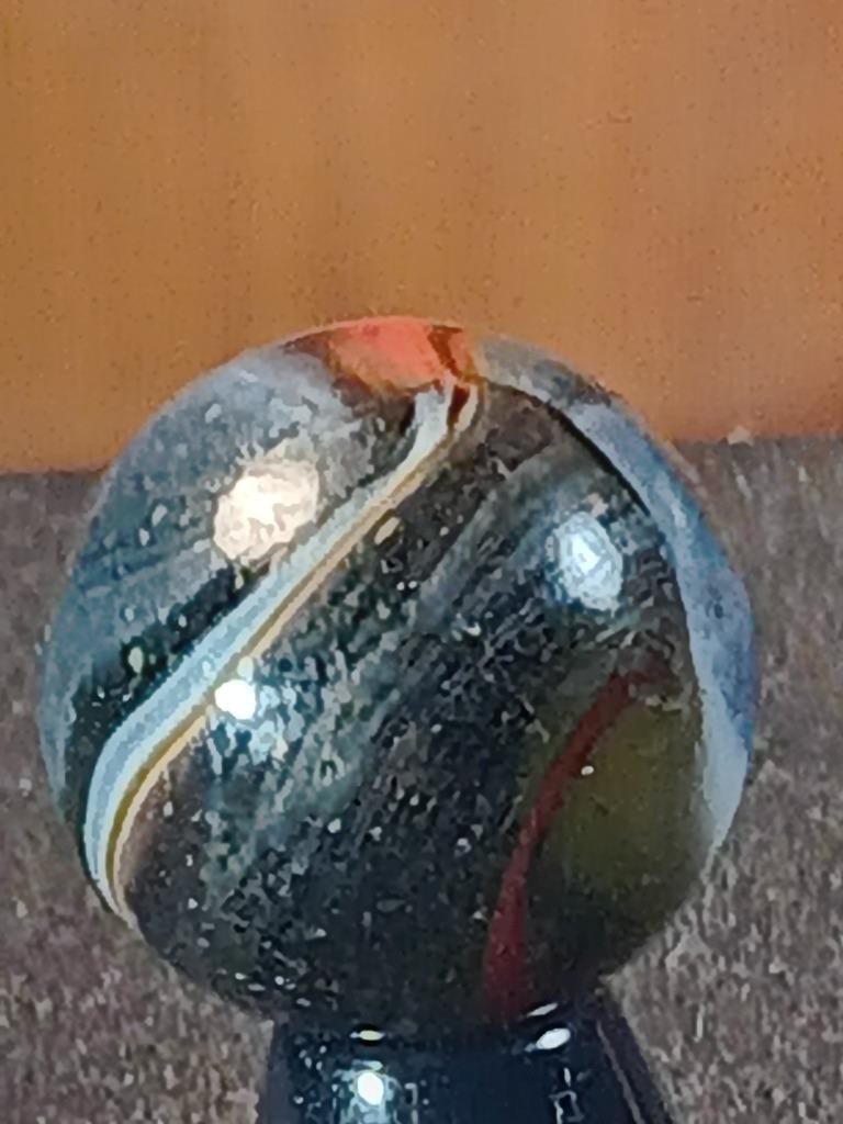 5/8″ Peltier Ferrari Red Pearl & Smokey White on Clear NM Serious Marble B257