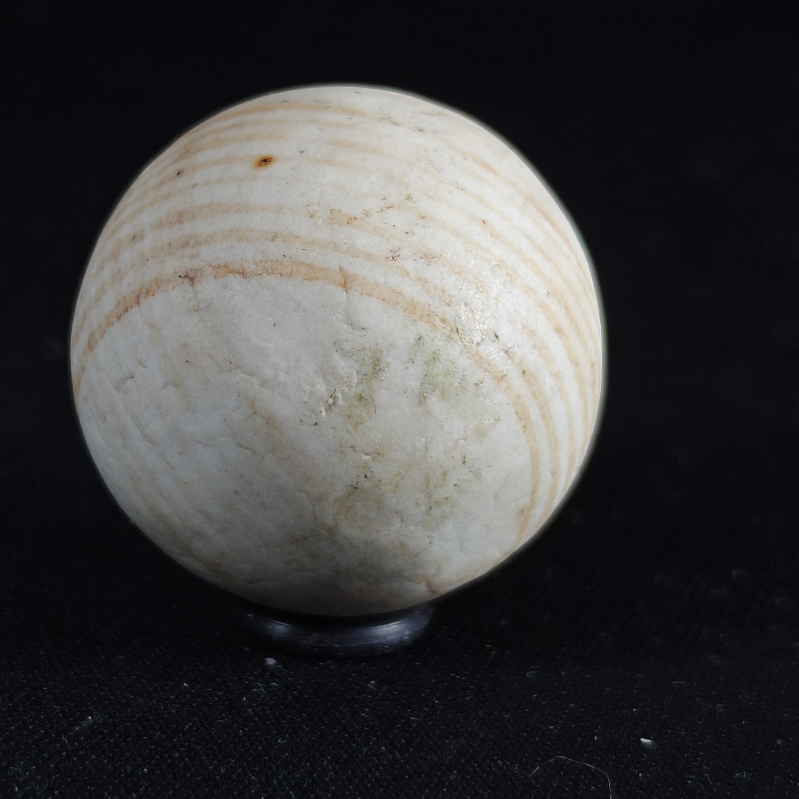 Vintage Marble German China Porcelain Unglazed Helix Striped 1 & 13/16″ Boulder