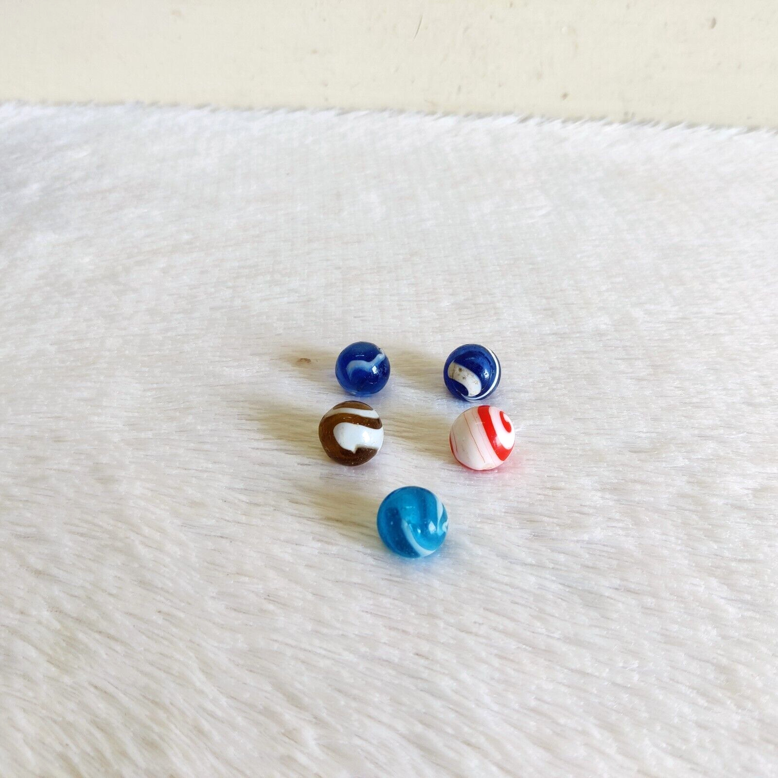 Vintage Old Handmade Colourfull Glass Marble 5 Pcs Decorative Collectibles G149