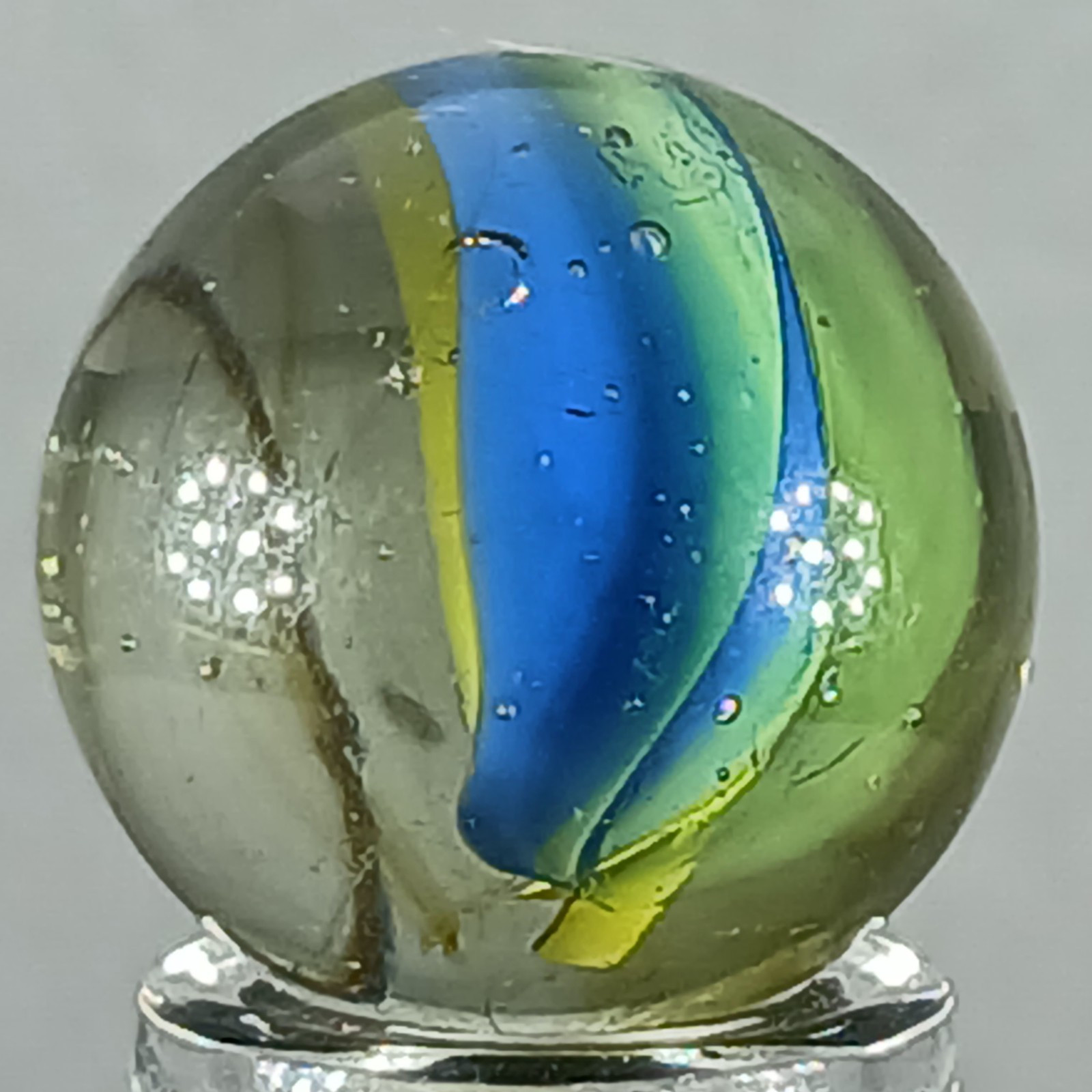 Vintage Tri-Color Hybrid Cat’s Eye Marble .62 Inches Near-Mint Condition