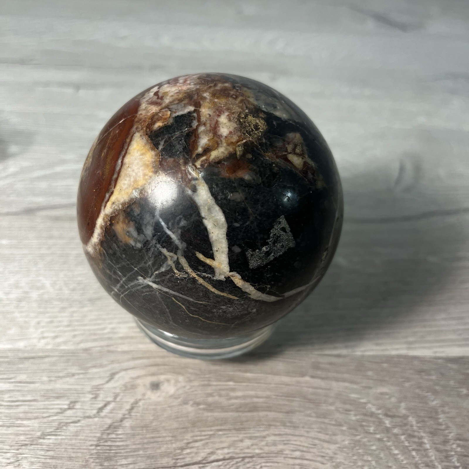 3.4″ Marble Ball Sphere Black, Red, White
