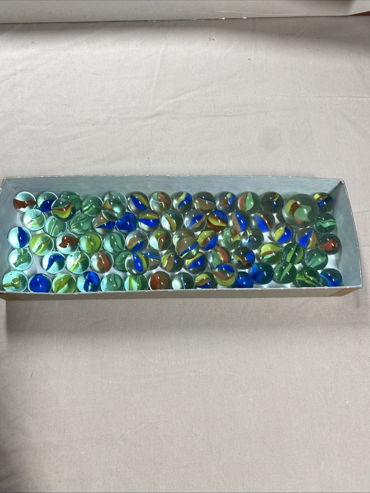 Nice Mixed lot of 72 Vintage Cat’s Eye Glass Marbles