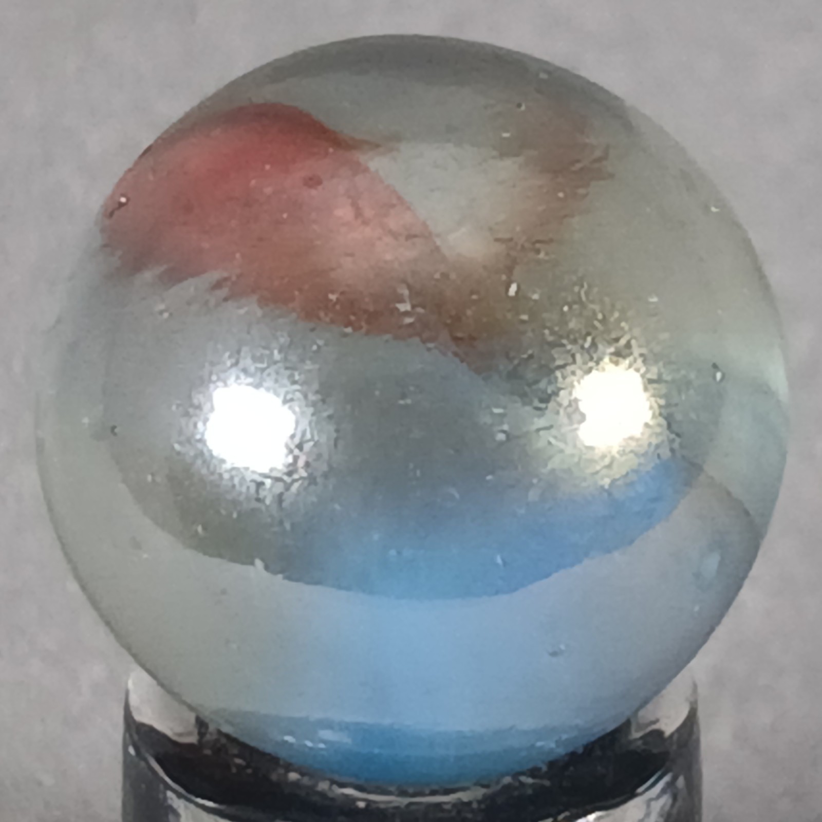 Vintage Iridescent Patch And Ribbon Marble .62 Inches Near-Mint Condition