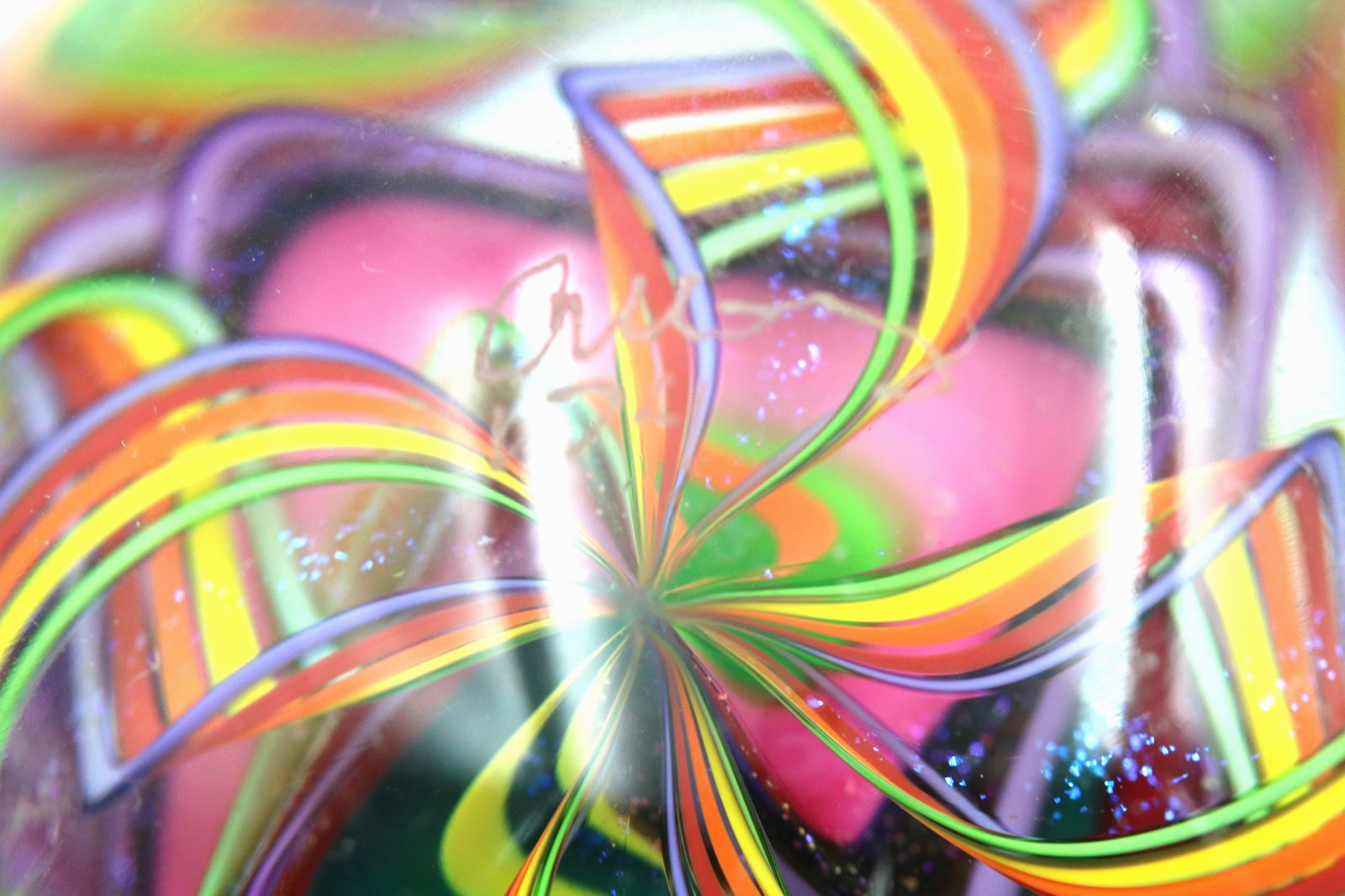 AWESOME Dichroic Cane JAMES ALLOWAY Art Glass FOUNTAIN of YOUTH Orb Marble 2.7″