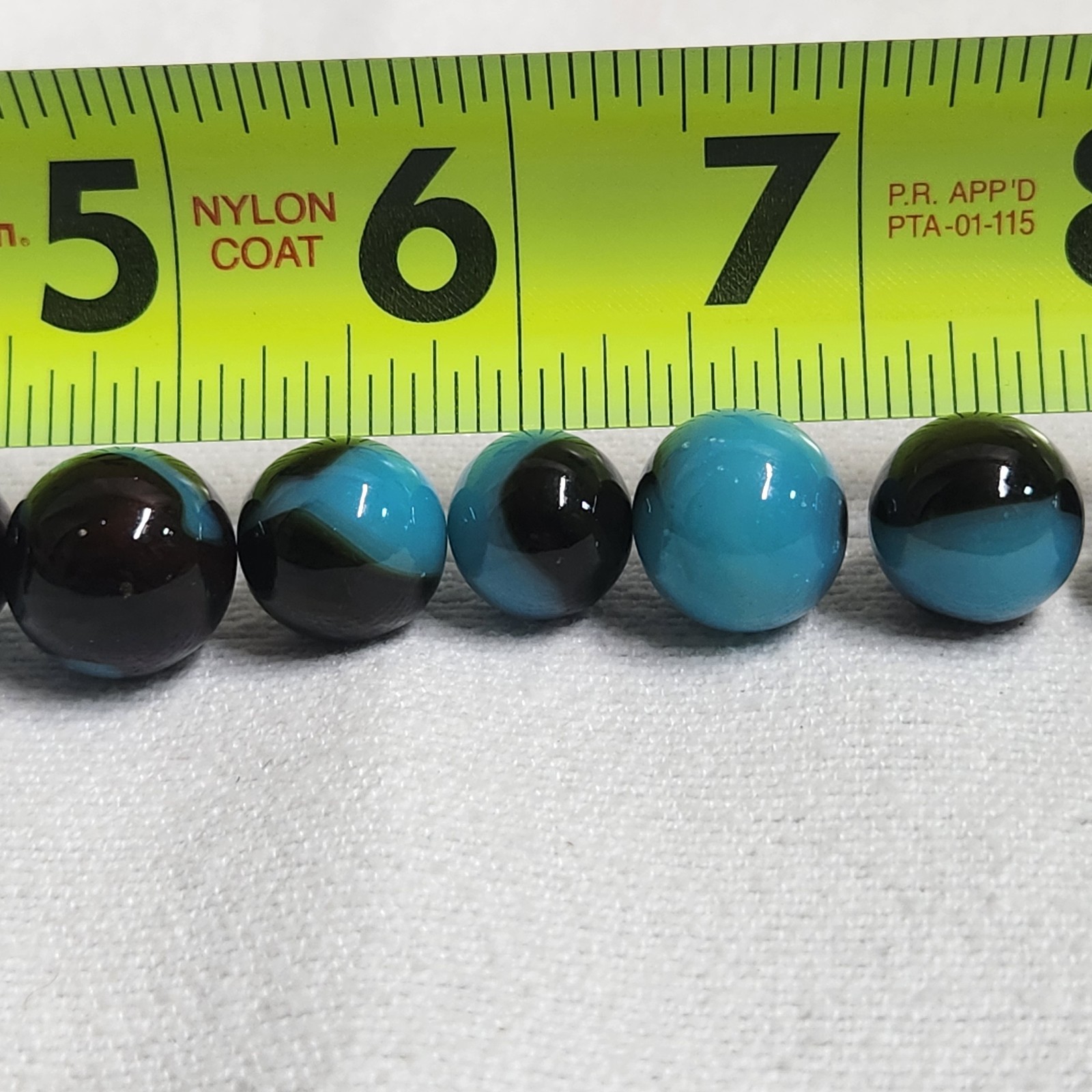 Vintage Dark Brown And Blue Swirl Marbles Lot Of 19