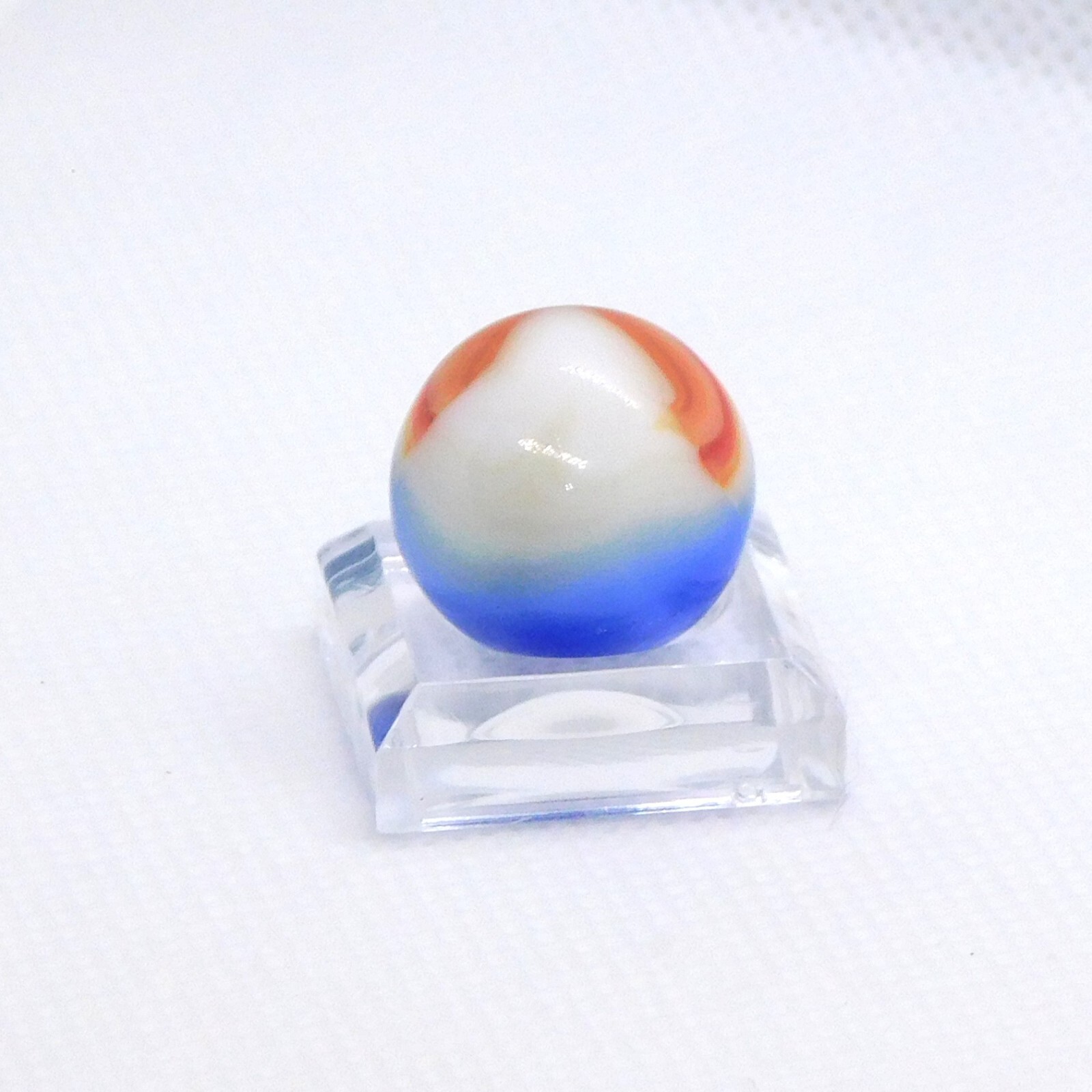 Vintage Glass Marble Patch Swirl Blue Red White Vitro Agate ‘V’ 0.69″ #0-118
