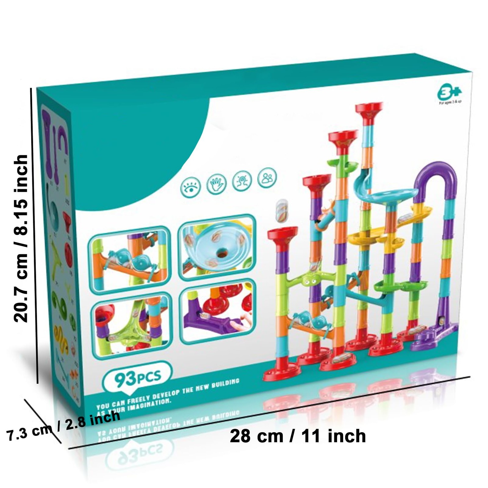 ailixinda 93 PCS Marble Toy 2 inches x 3 x 0.5 inches, Multicolor
