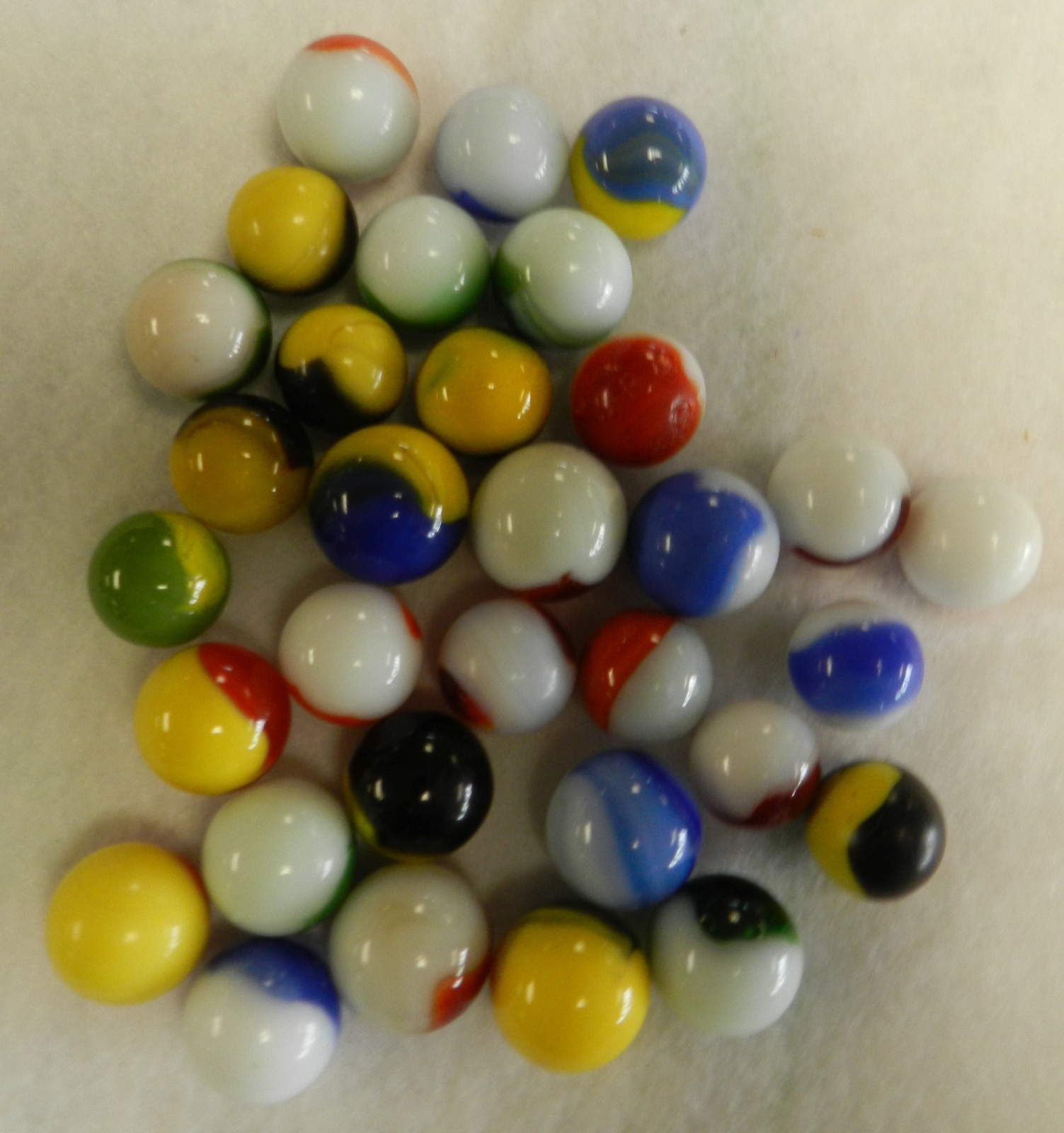 #20401m Vintage Group of 30 Mixed Company Patch Marbles