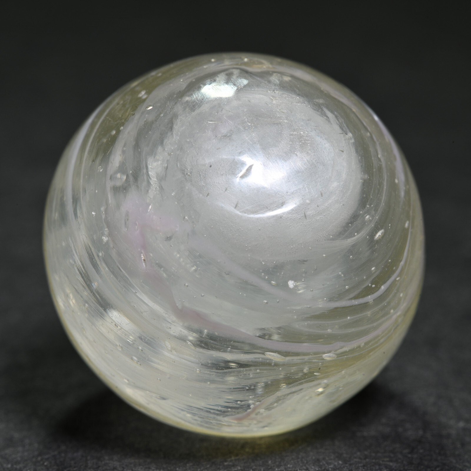 Greiner Antique German Handmade Marble Early 1860s Misty EggYolk 21.3mm 13/16”
