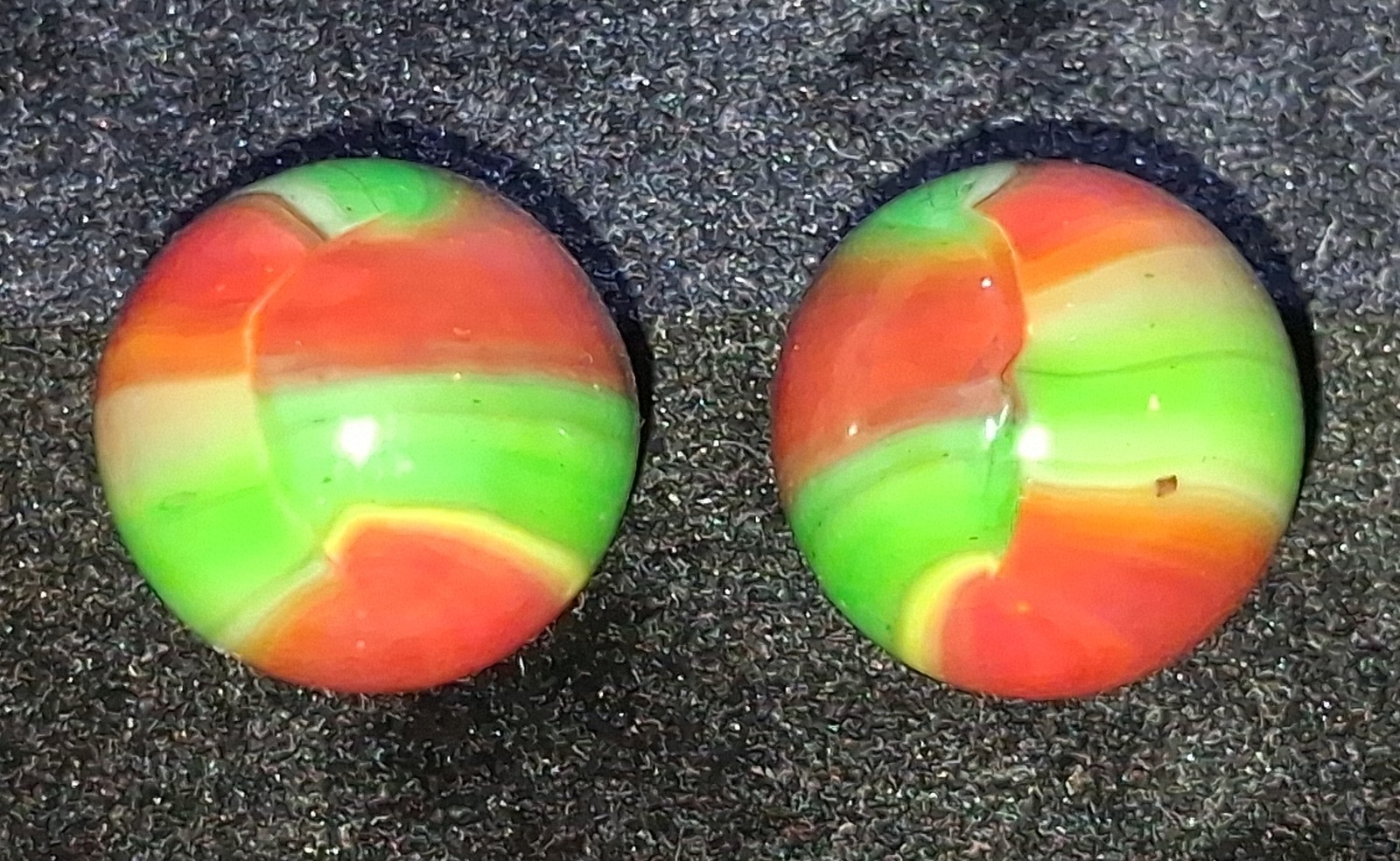 Marble King St.Mary’s “Watermelon” W/“Oxblood” X 2
