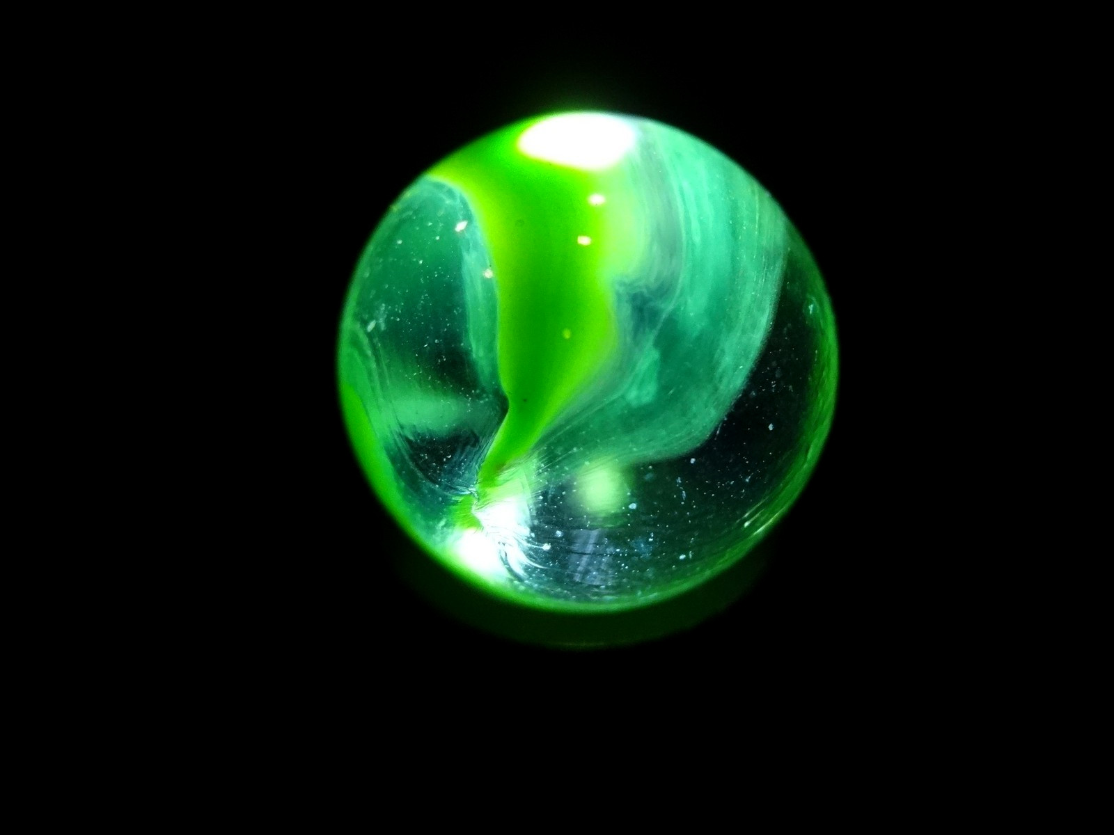 MARBLE KING ” CLEAR GREEN BOY ” 🟢🟢🟢 Superior Example rare WET MINT