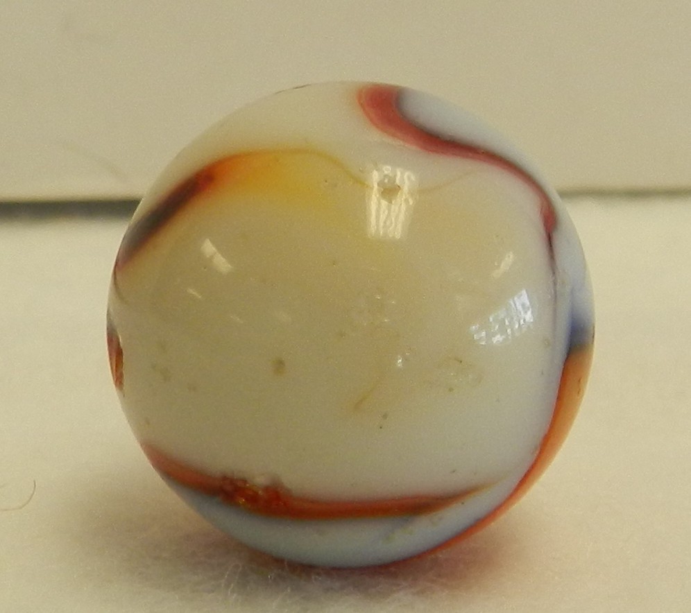 #20417m Bigger .79 Inches Vintage Peltier Glass Liberty Shooter Marble