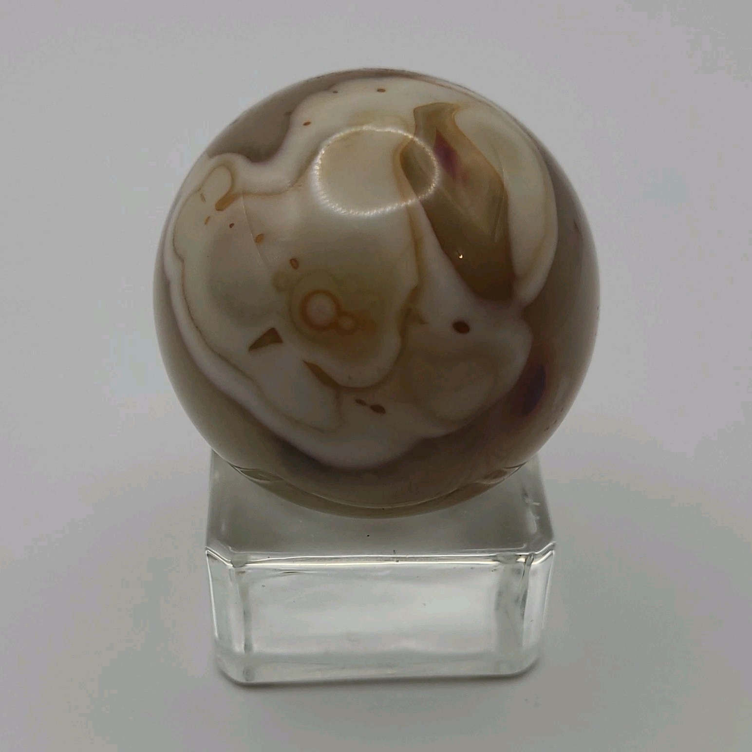 109.4g Polished Flower Agate Crystal Sphere