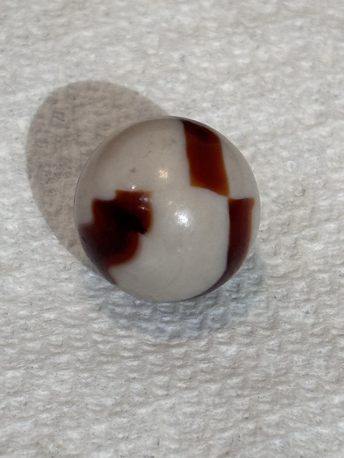 Vintage Marble Brown NLR Zebra Peltier Glass Company National Line Rainbo 0.66”