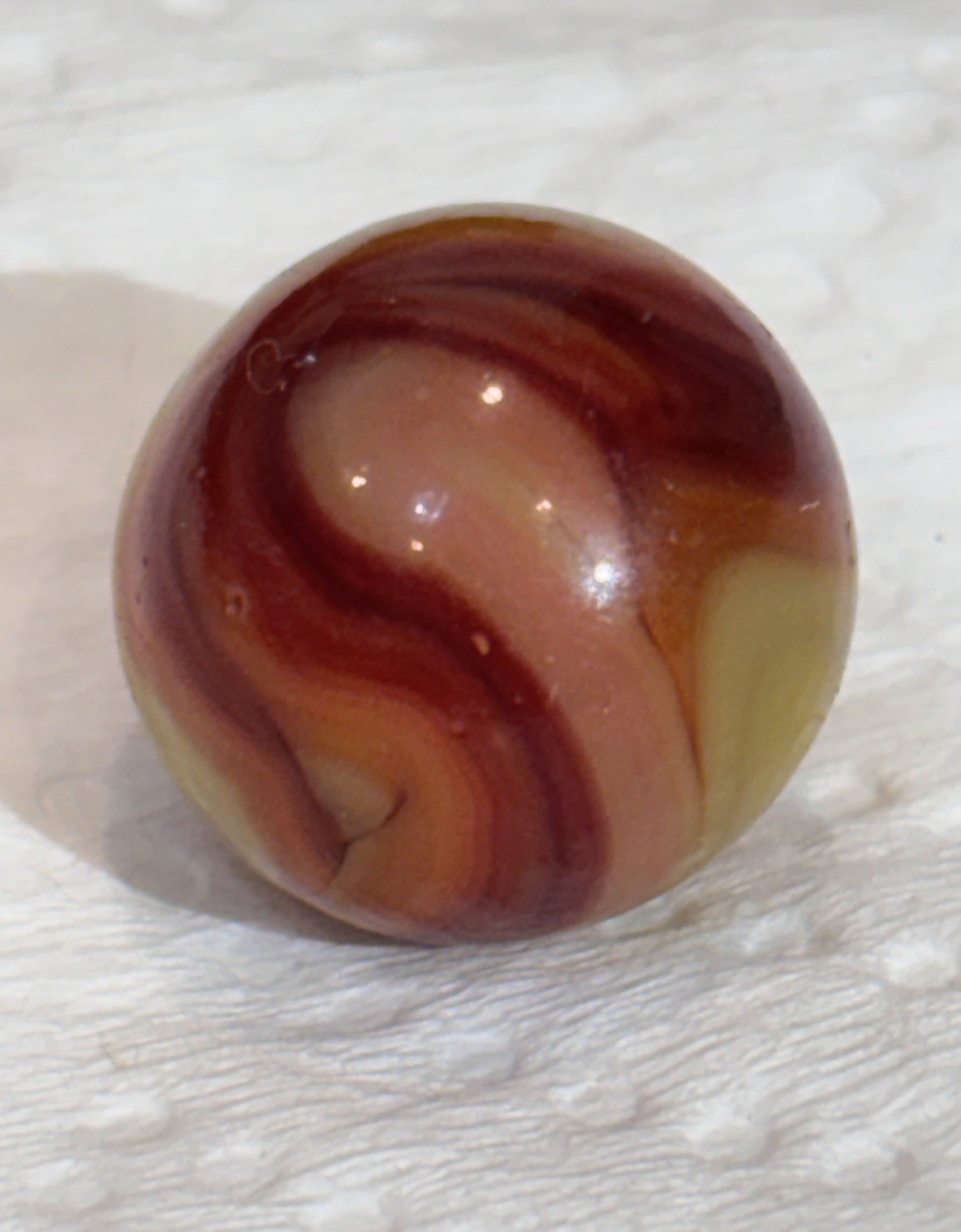 Vintage Akro Agate (UV) Tri Color Special Corkscrew Marble 0.65”