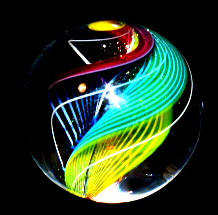HOT HOUSE GLASS MARBLE/1.700″-DOUBLE 3-3 TRANSPARENT SAILS CREATE NEW COLORS
