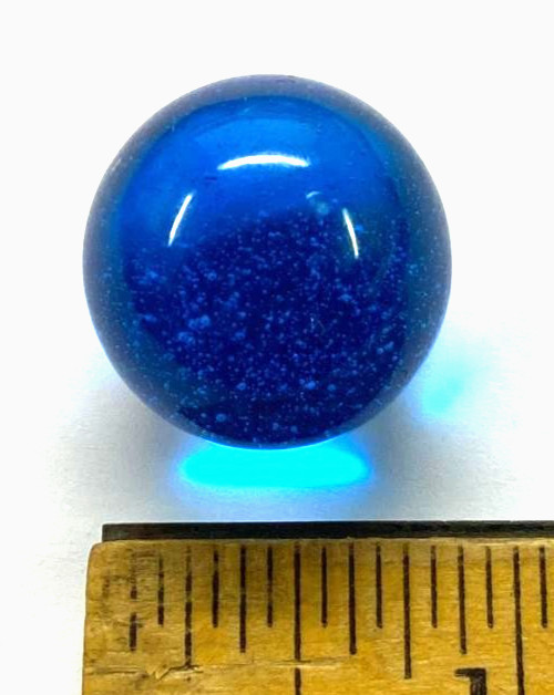Vibtage 3/4 inch Cobalt Blue Iridescent Glass Marble collectible No chips