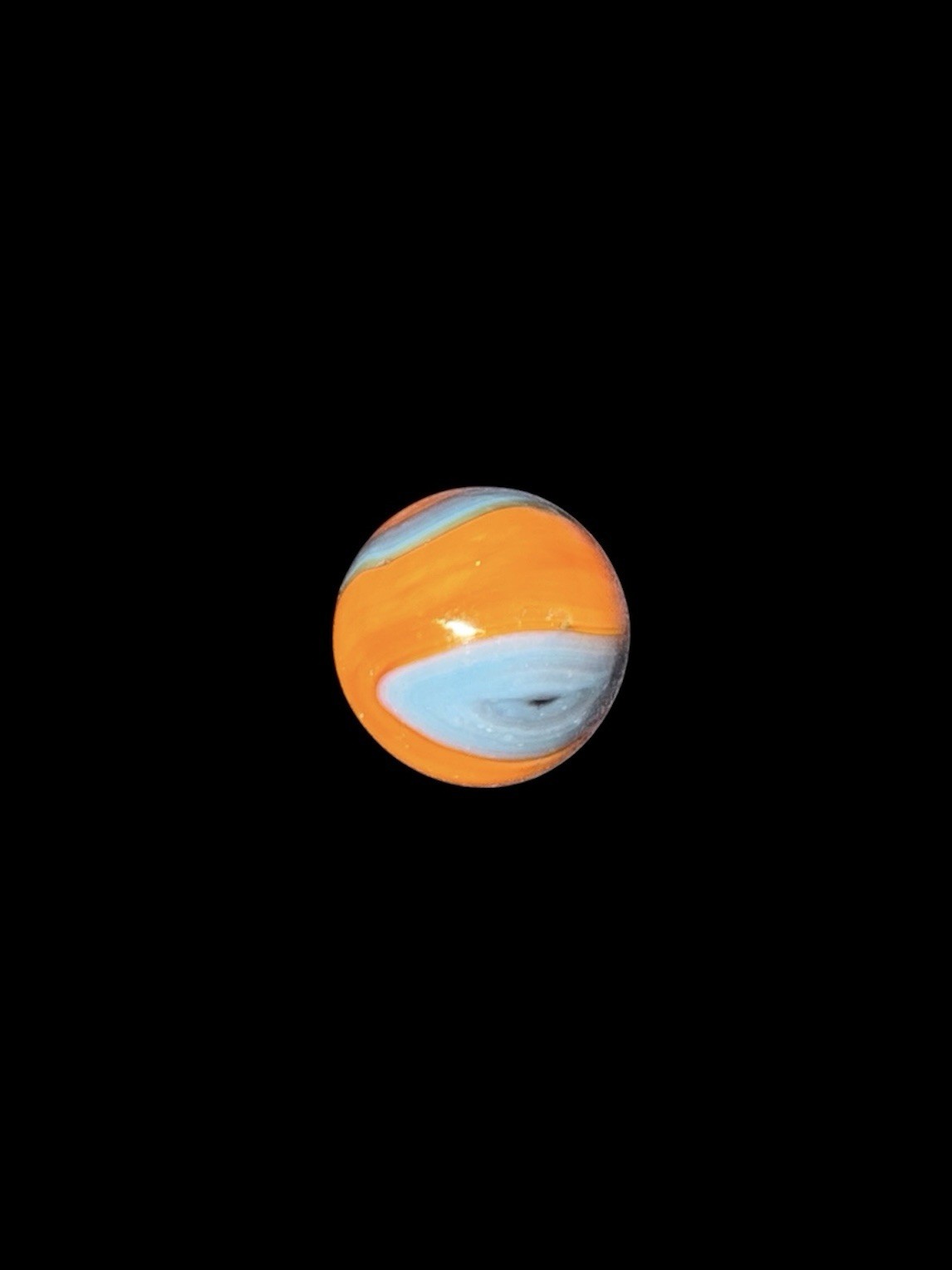 Vintage Peltier NLR Superman Marble Blue Base Orange Patch National Line Rainbo