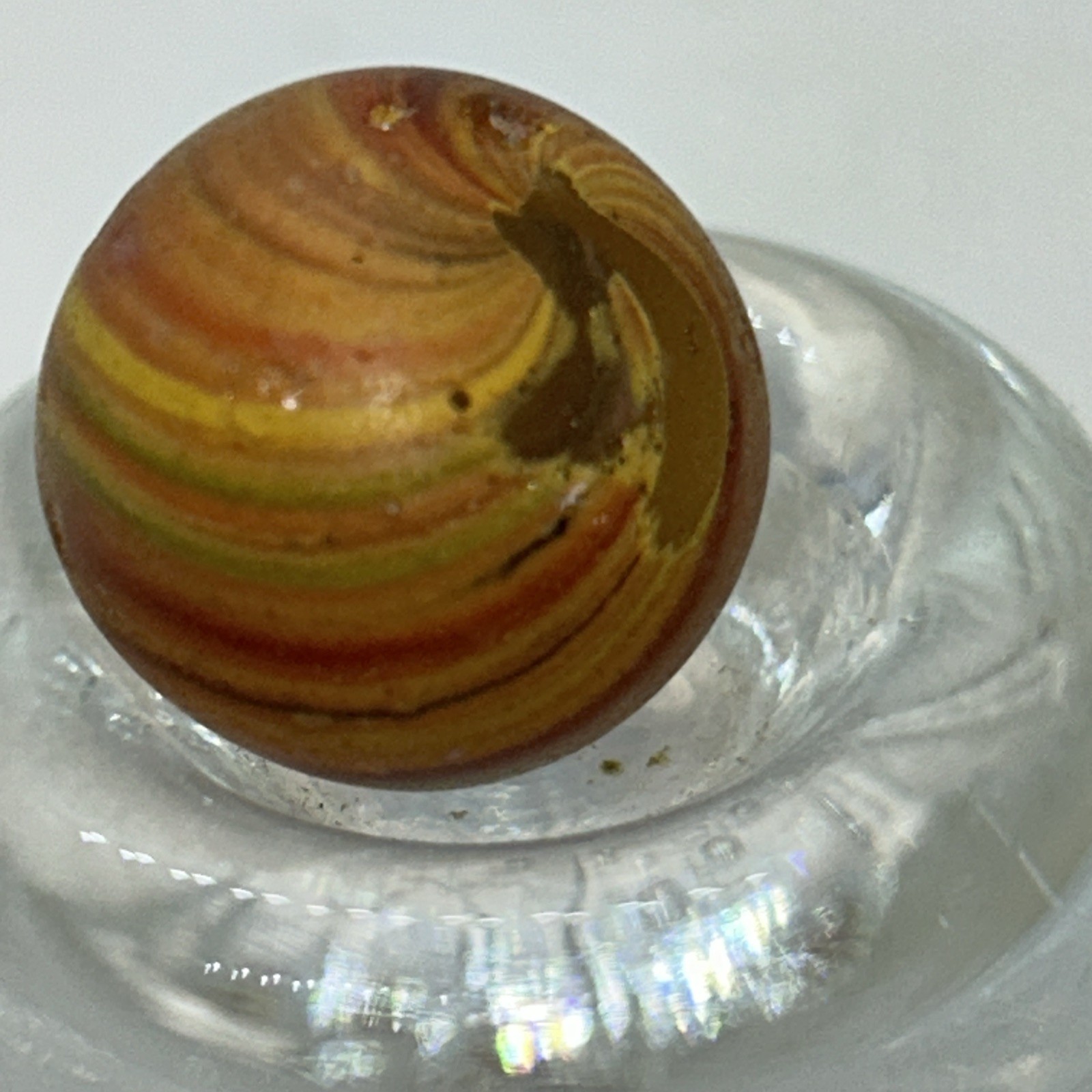 Vintage German Handmade Onionskin Lutz . Very Rare Colors