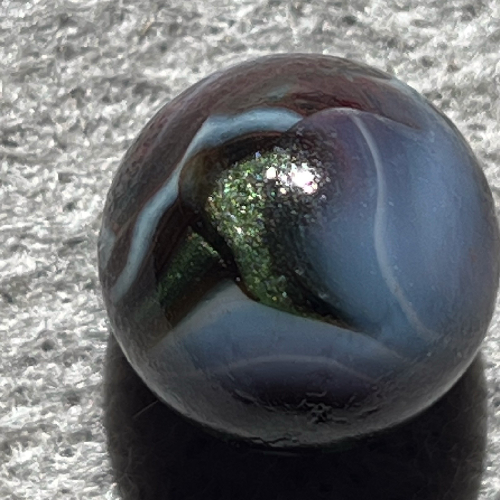 2008 JABO Cranberry Type 1 Oxblood Aventurine Swirl Marble Shooter .66″ MINT
