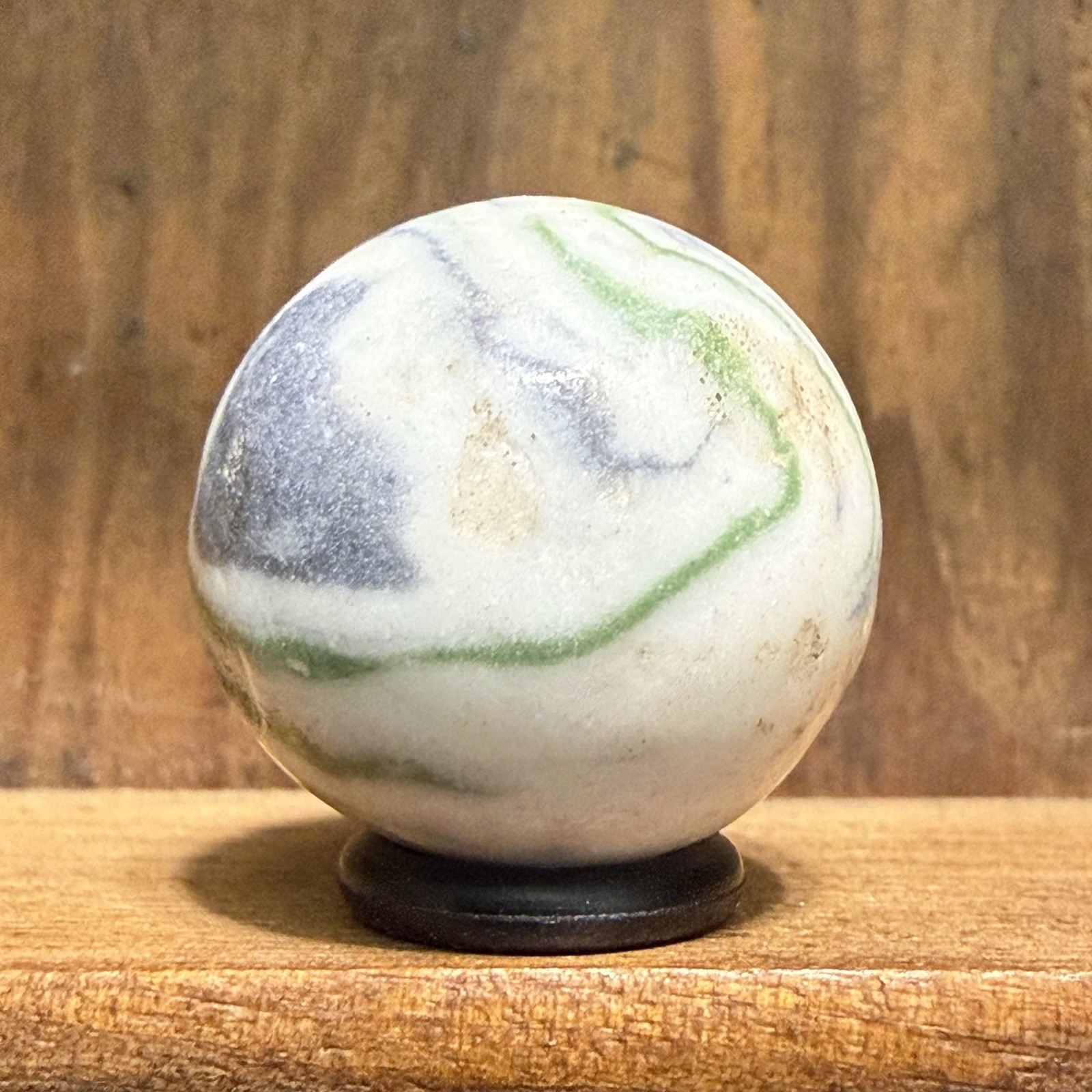 Antique German Handmade Lined Crockery Marble 23/32” Mint | 274