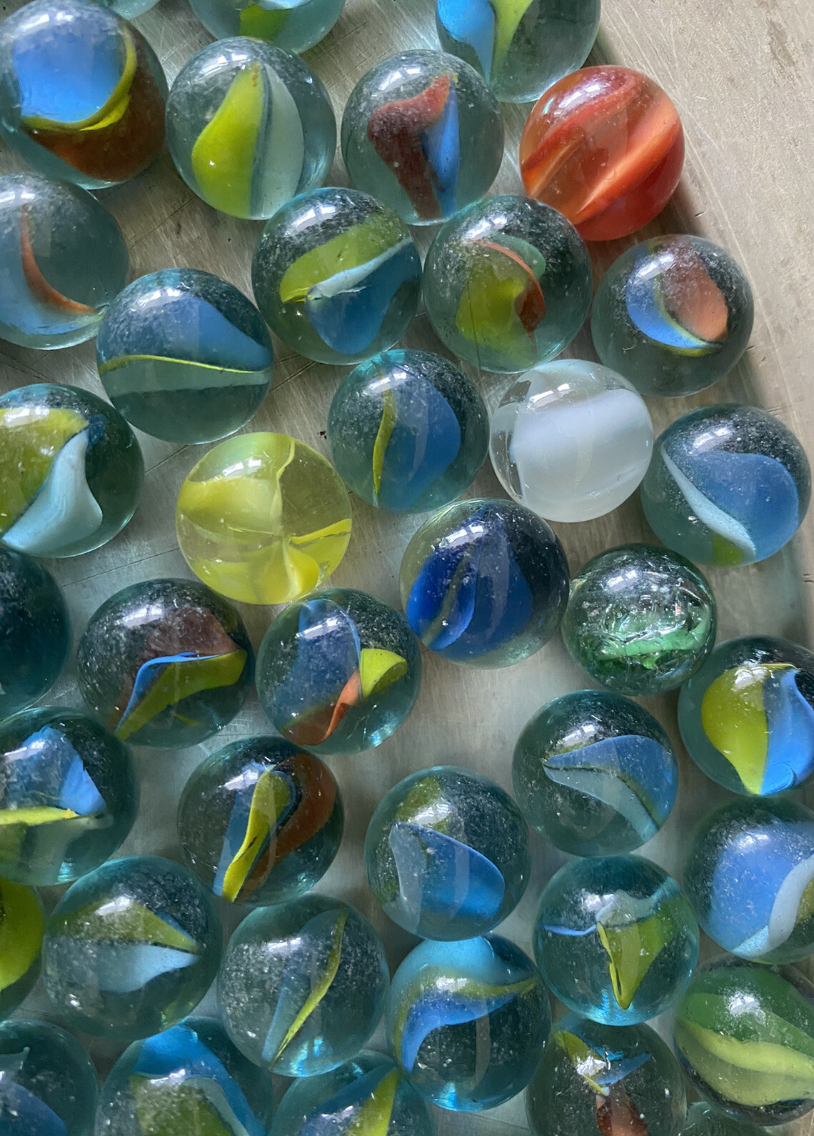 Vintage Lot Of 243 Cat’s Eye Glass Marbles