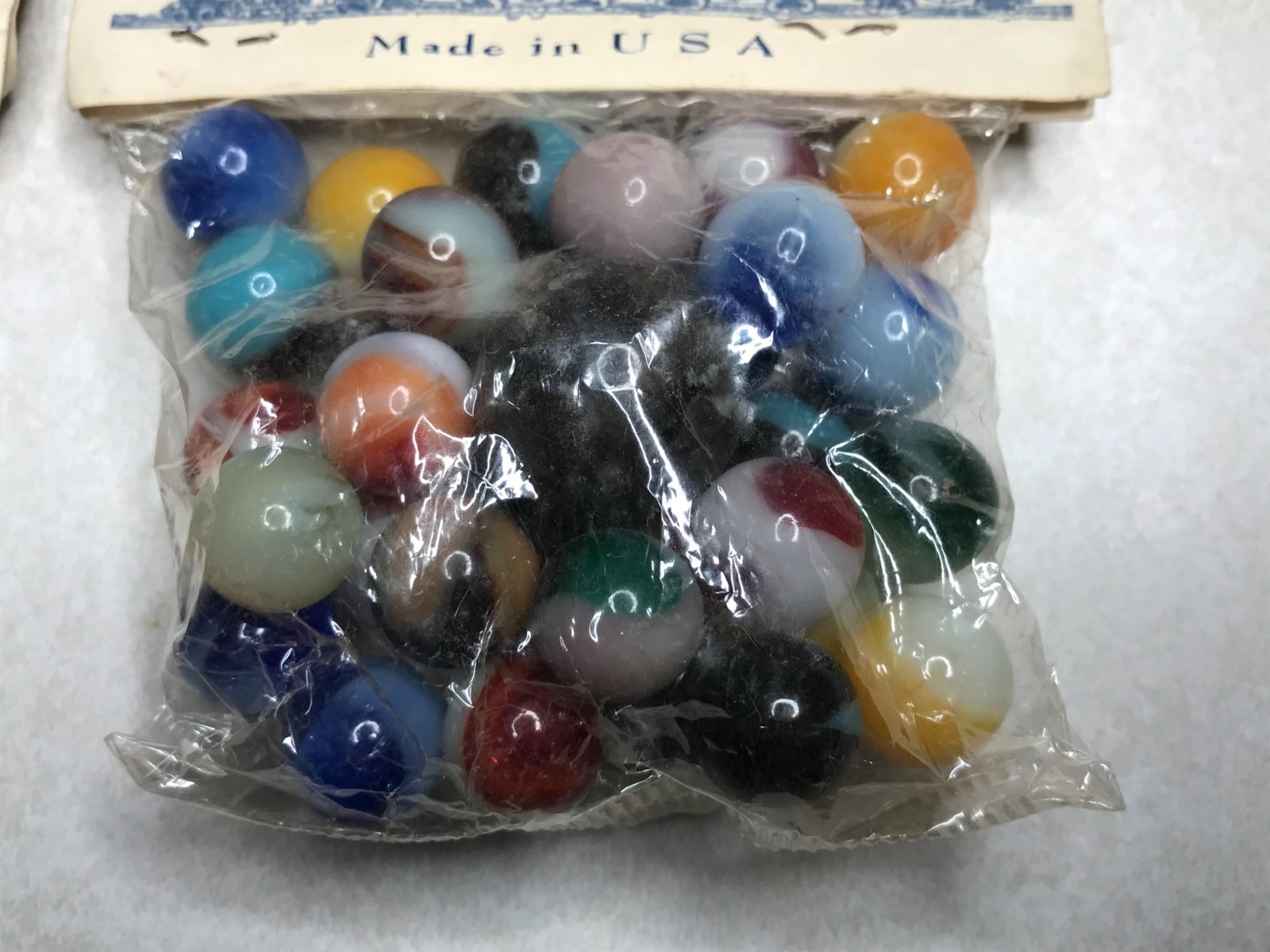 2 Ives Mainline Marbles NOS Bag Toy Glass Lot Original Wrap ZA13 Reactive Glow