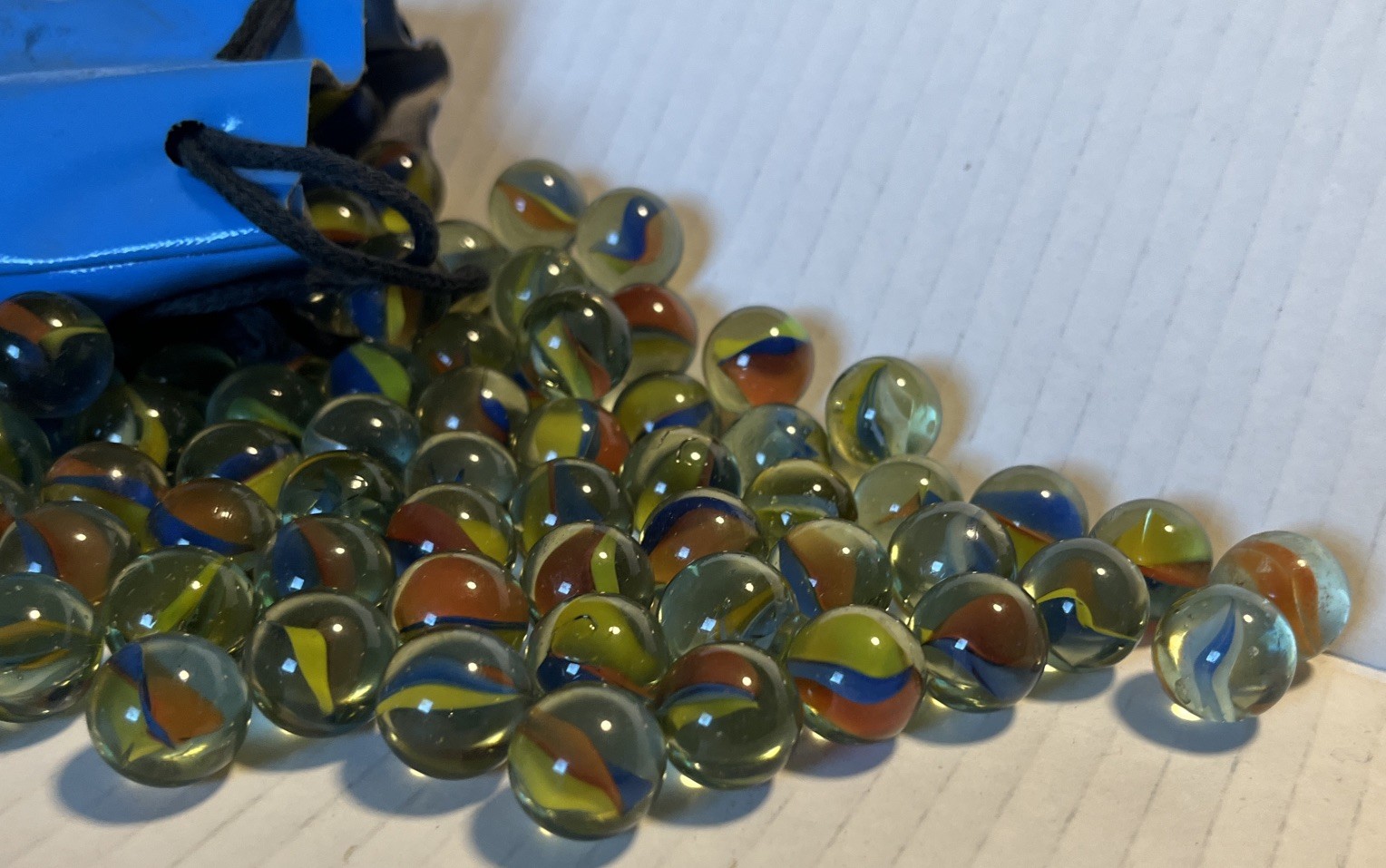 Vintage 1/2” Glass Marbles Lot Of 150+ Cats Eye -Wave – Swirl- Rainbow Of Colors