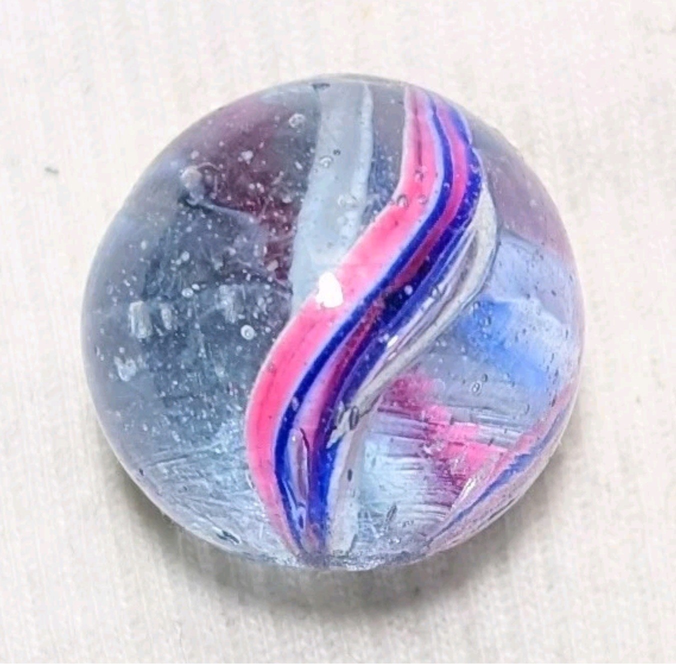 25/32″ Oddball Open Solid Core Peppermint Banded German Handmade Marbles , MM