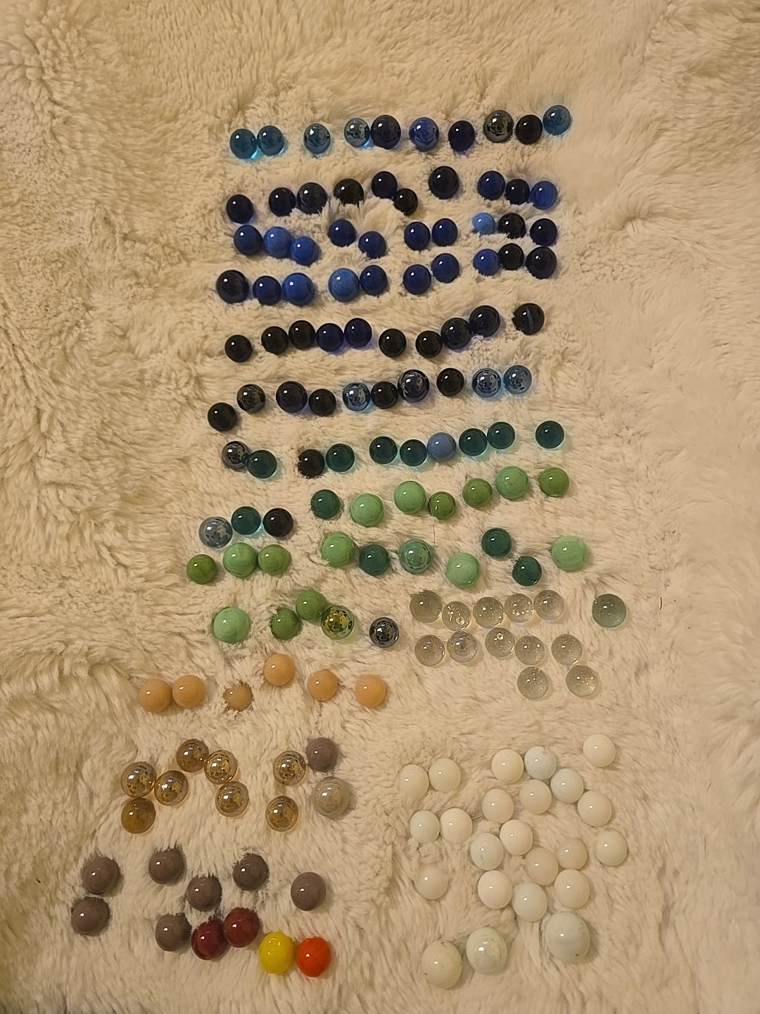 Mixed Lot Of 150+ Marbles Vintage Solid, Clear Comes Fast Shipping Blue Green