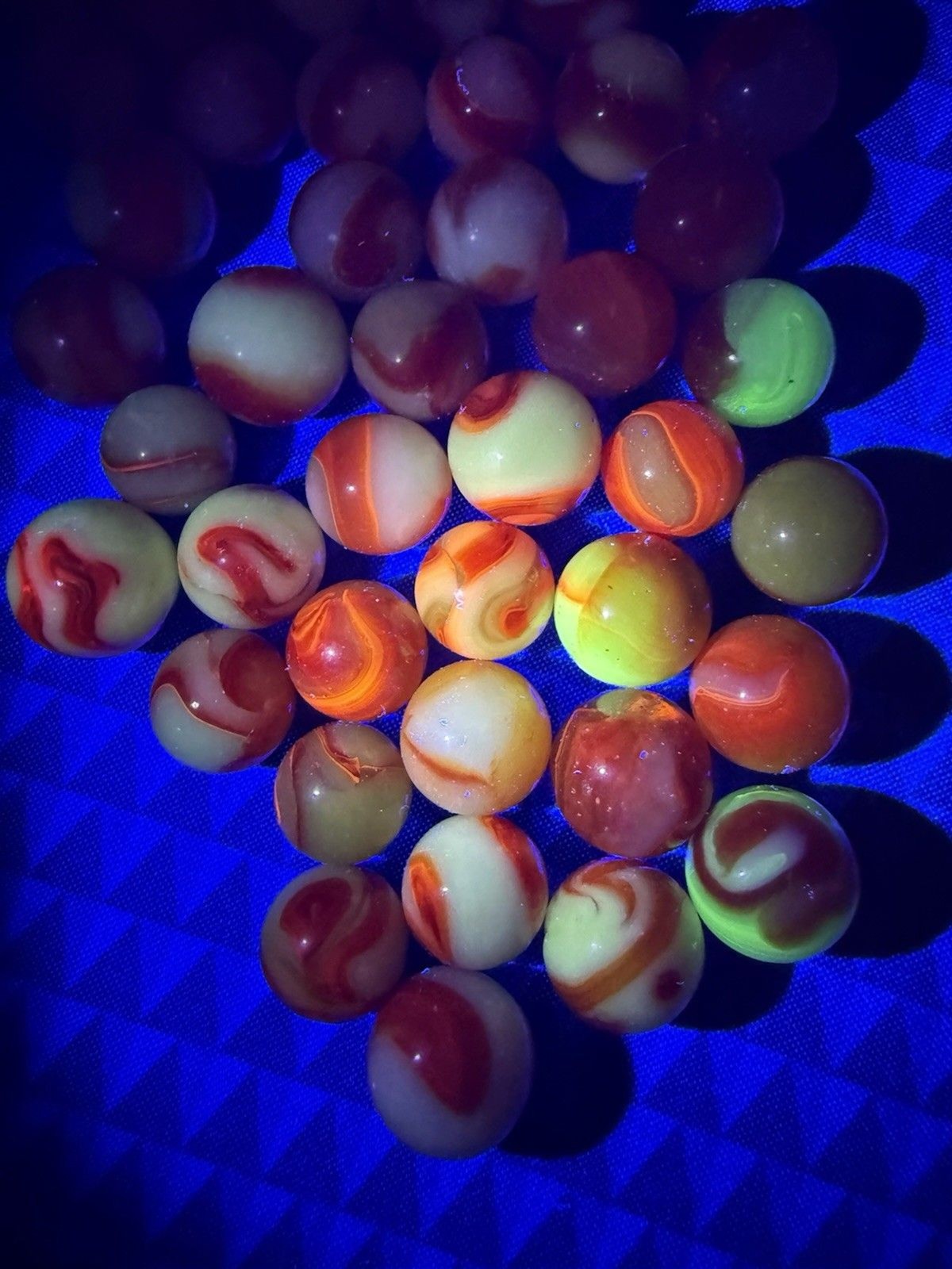 Huge VTG. Akro Agate, Peltier, Oxblood ?,Rainbow, Ravenswood,Glass Marble Of 64
