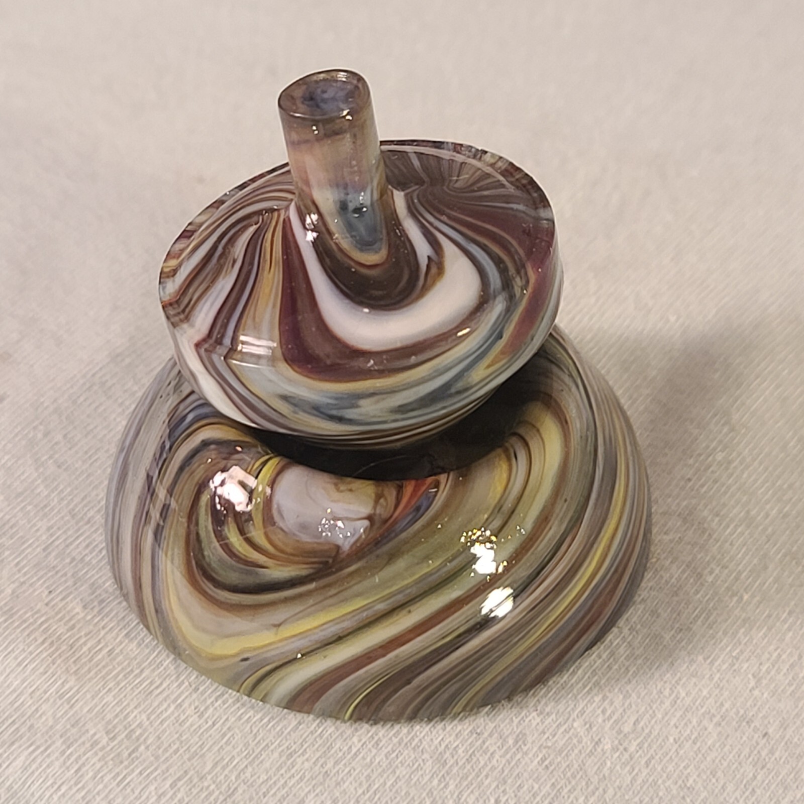 ANDY DAVIS, Glass Art Spinning Top & Base, Joker’s Run (?), #265O