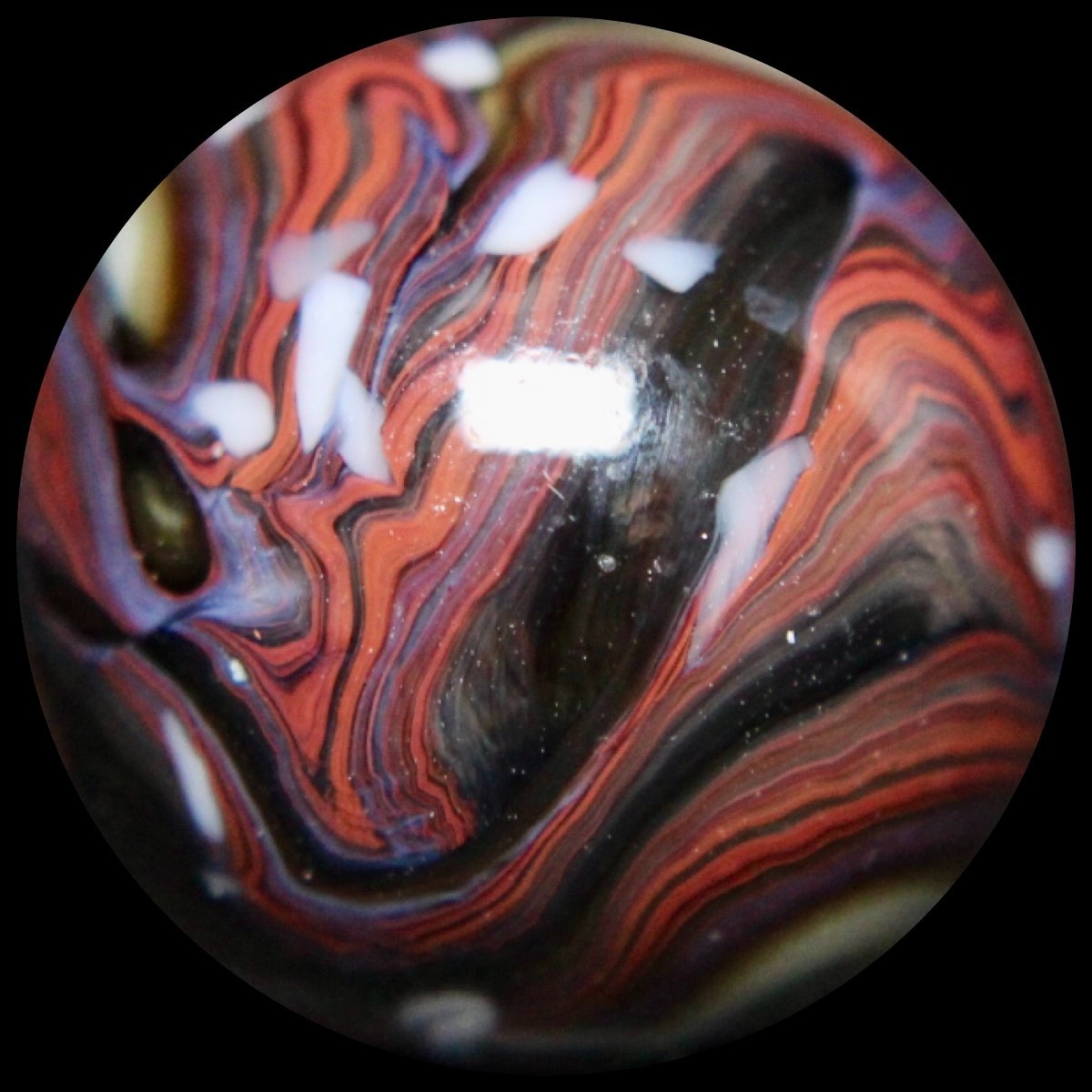 JABO Gold Medal Marble Collector Series: Big Chocolate Raspberry Guinea 0.763″