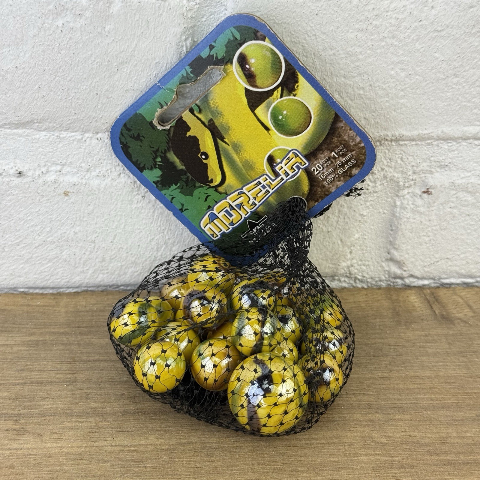 4 Net bags Vacor de Mexico – Bear – Parrot – Morelia – Sun Boulder marbles