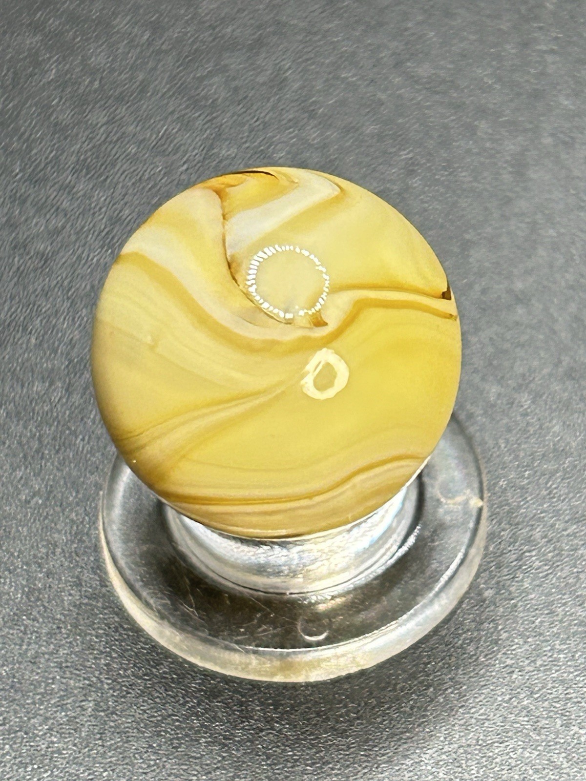 Vintage MF Christensen 9 & Tail Single Seam Slag Marble 0.669”