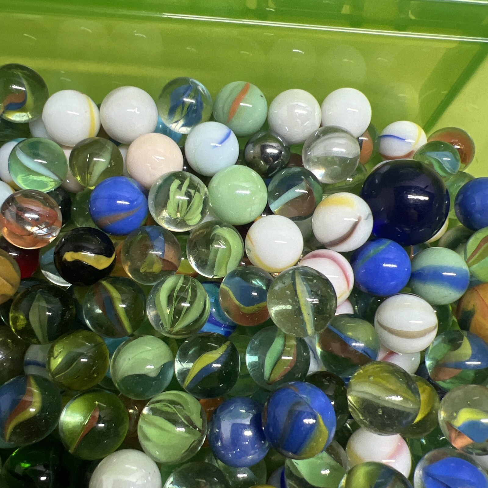 ESTATE FINDS Marbles Large Variety Lot Great Pieces Unsearched See Pictures 7lbs