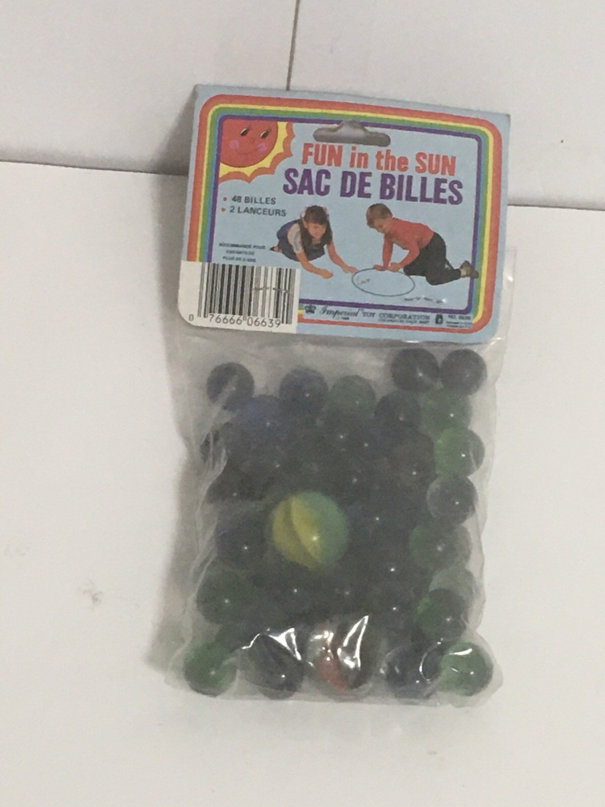 Vintage 1986 Imperial Toy Fun In The Sun Bag O’ Marbles 48 Marbles 2 Shooters