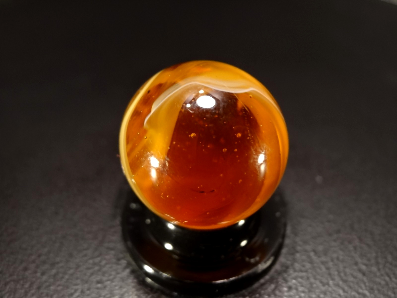 MF Christensen SWIRLING *9* Pattern Hand Gathered HONEY AMBER 🍯🍯🍯 WM