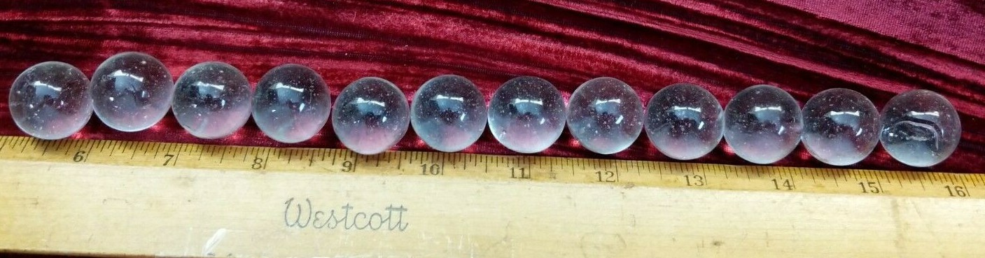 12X lot Classic Vintage Antique Clear glass aggots Agots marbles