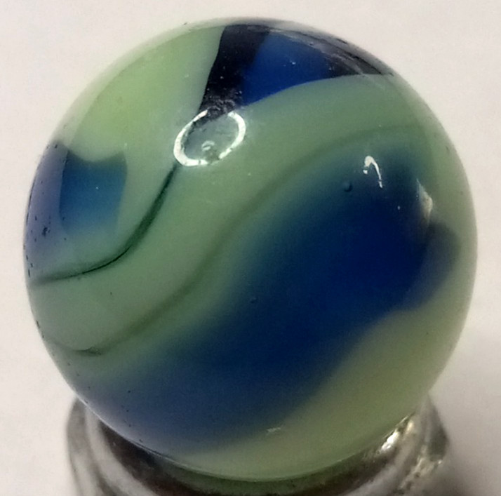 Vintage Alley Agate Pistachio Inky Swirl Marble .60″ Mint Condition 126045
