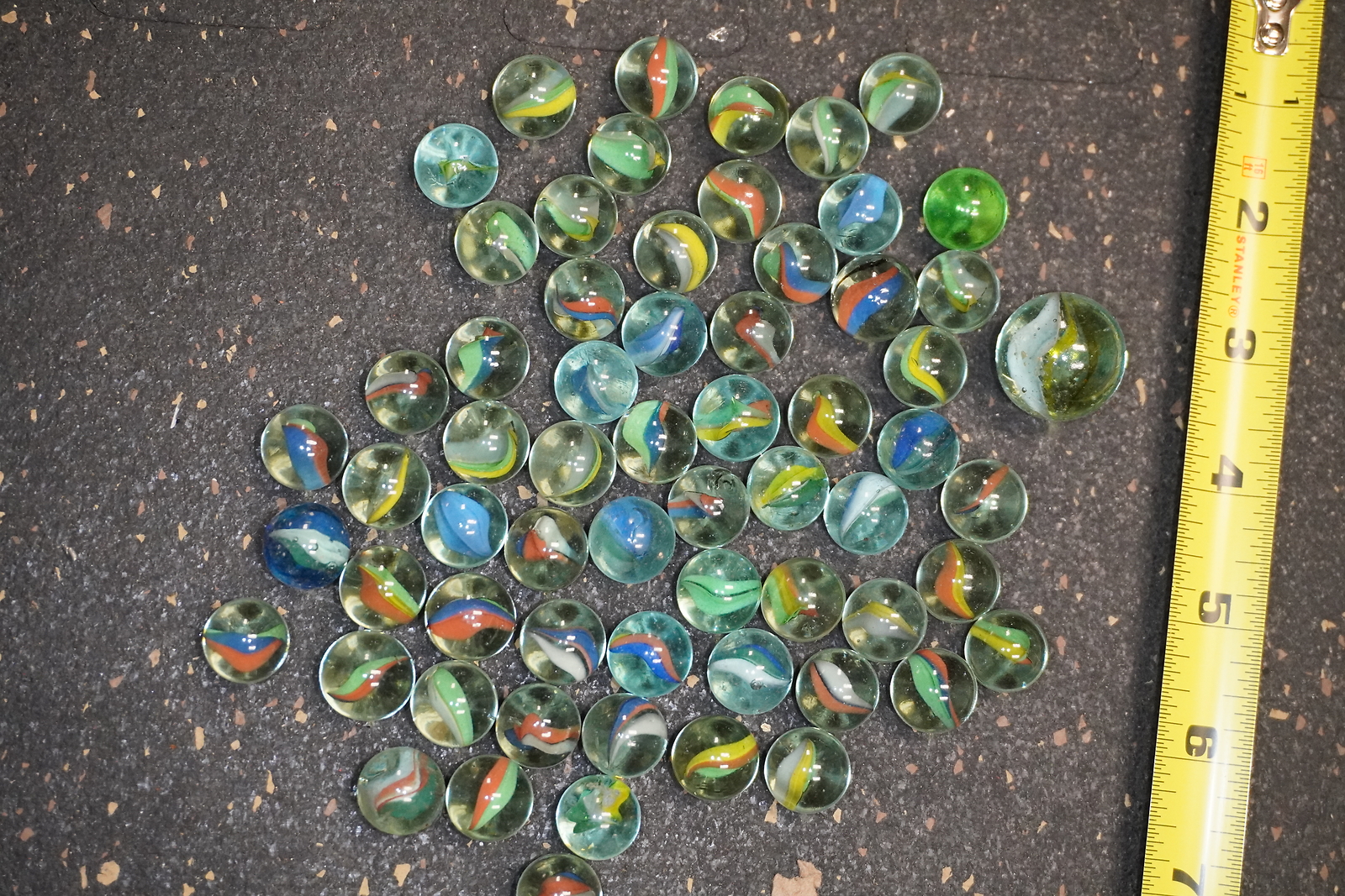 Large Lot of Vintage 1950s 1960s Clear Cats Eye Marbles with Shooter