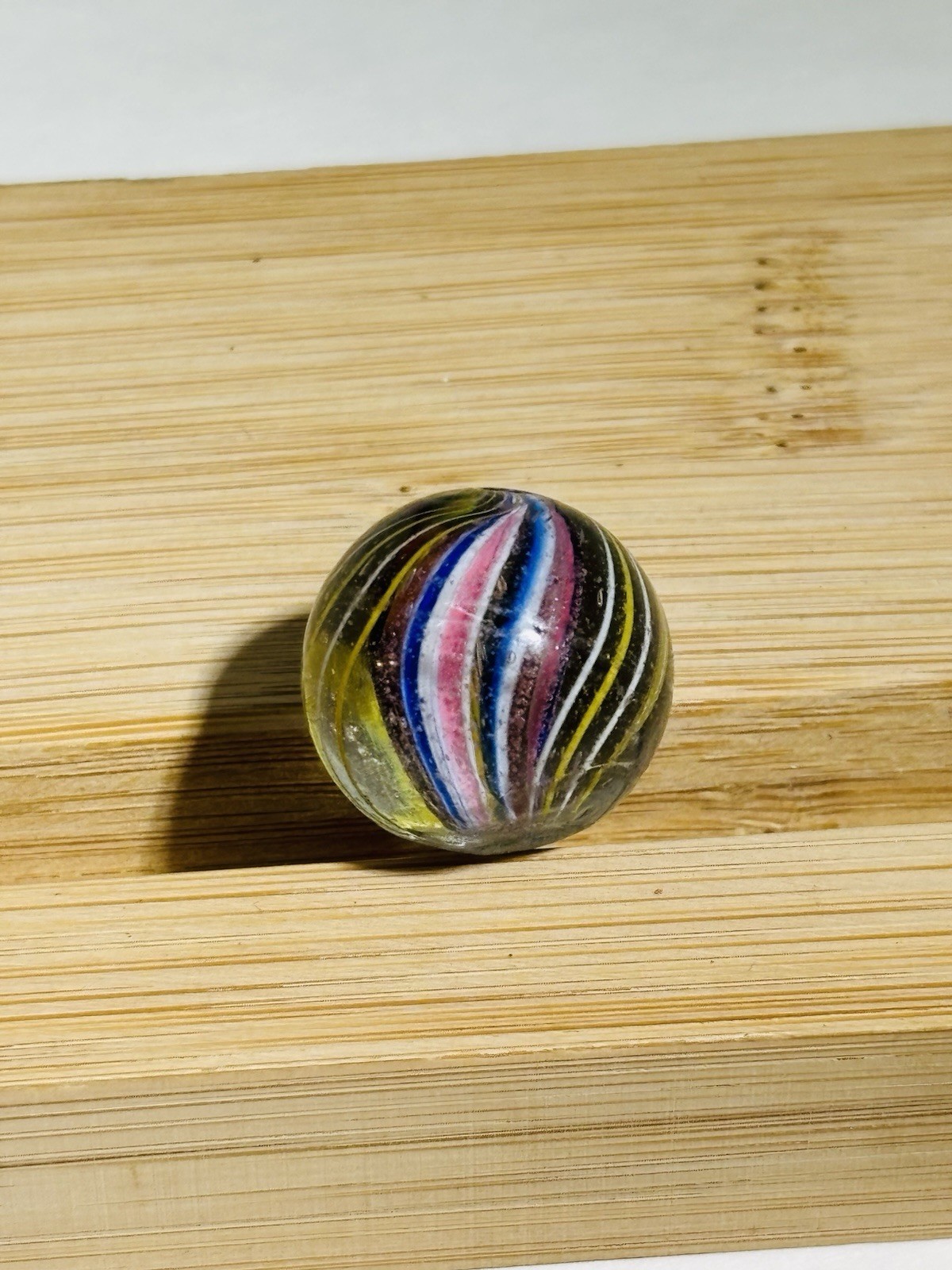 Vintage German Divided Solid Core Swirl Marble Shooter Size 20.5mm .80” NM NICE!