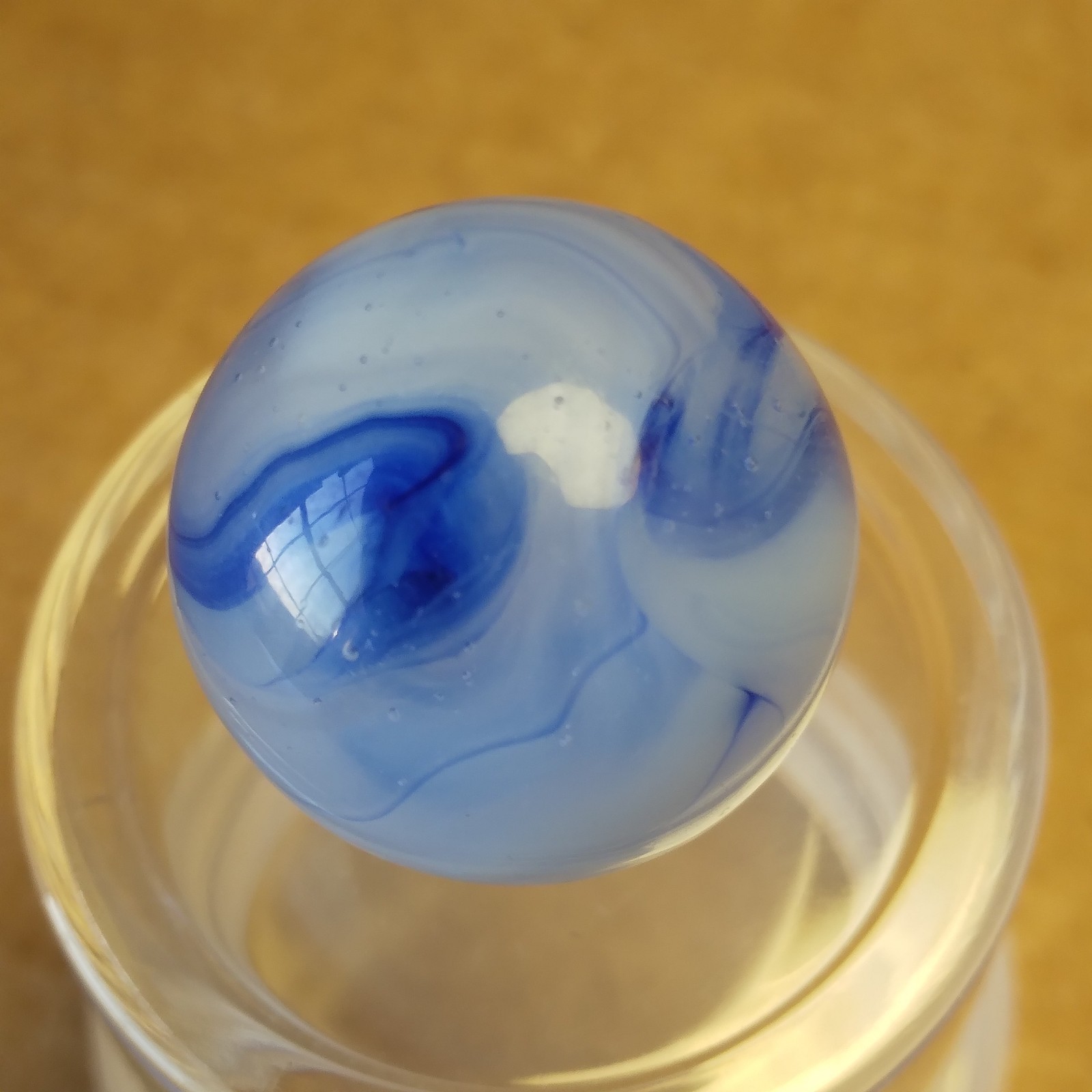 0.62″ Vintage Marble- Blue Inky Swirl- Alley Peltier #a140