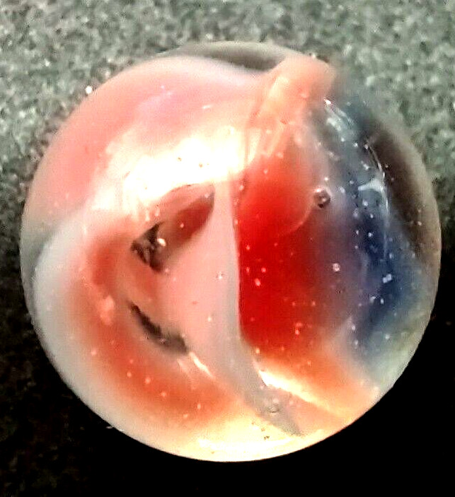Vintage Vitro Agate Tri-Color Hybrid Cat Eyes Marble Ribbon Swirl .625″