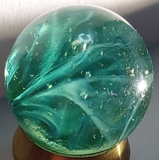 c1931-55 Ravenswood Novelty Marble Transparent Swirl MINT GREEN BASE 2-Color