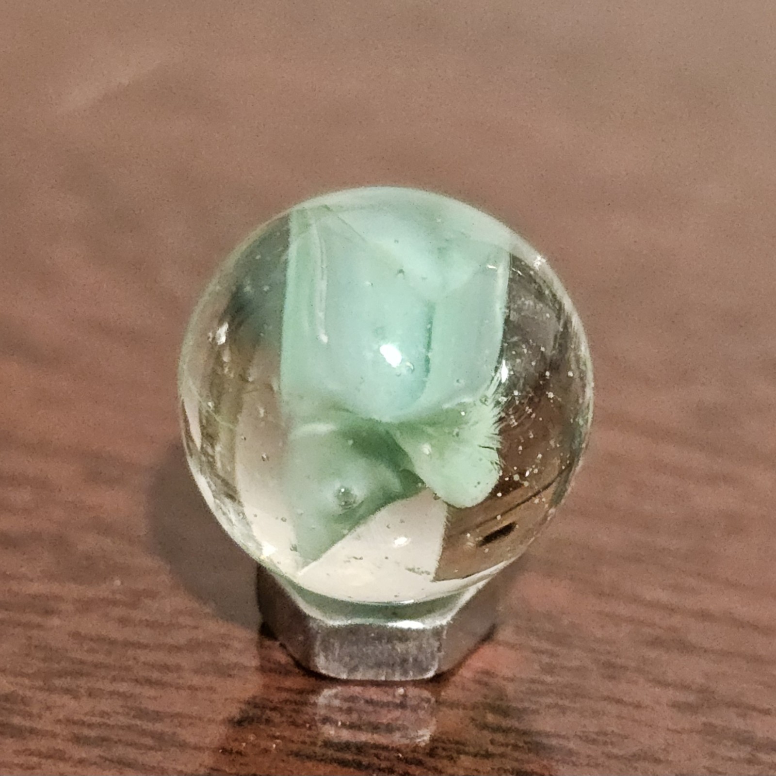 Vintage CE Bogard Green Floppy Hybrid .593″ Glass Marble