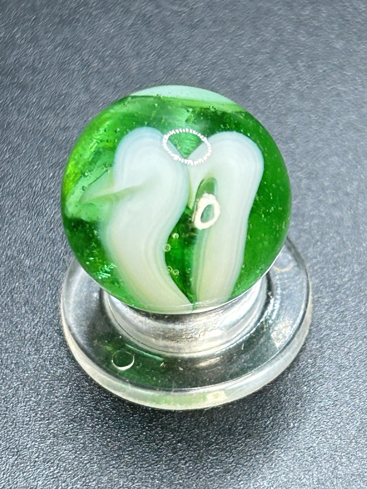 Vintage Davis Marble Works UV Active Swirl Marble 0.629”