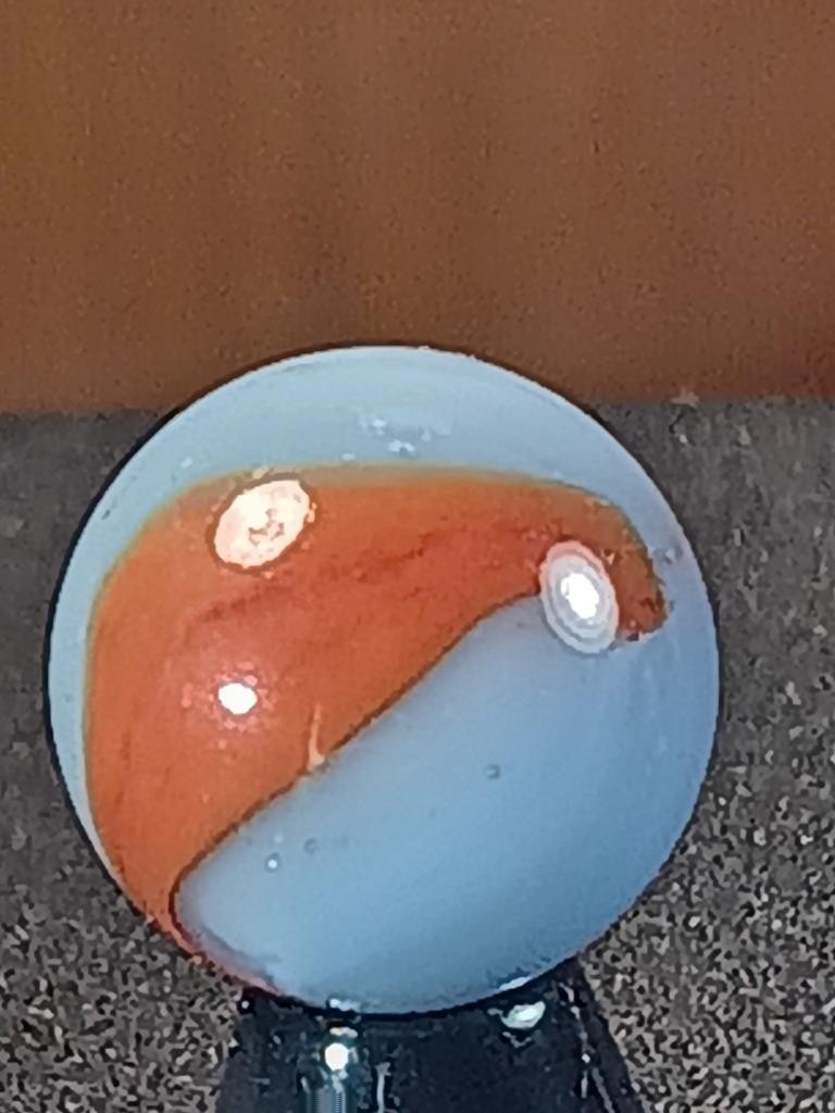 9/16″ Peltier Imperial Reds Celestial Blue & Pearl Rainbo NM Serious Marble B276